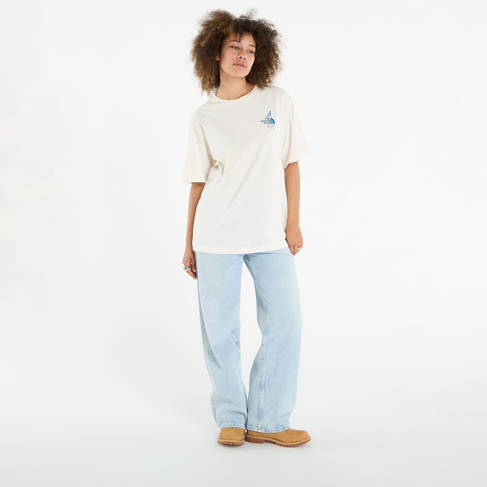 Pánská trička The North Face U Powder Days Relaxed S/S Tee Graphic UNISEX White Dune