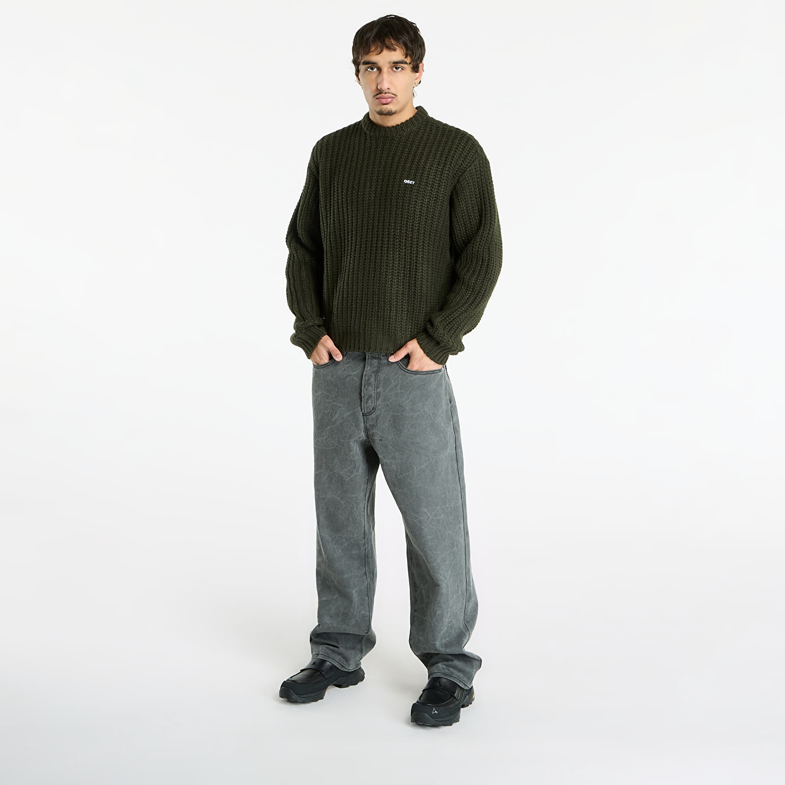 Hanorace pentru bărbați OBEY Bold Chunky Sweater Rosin