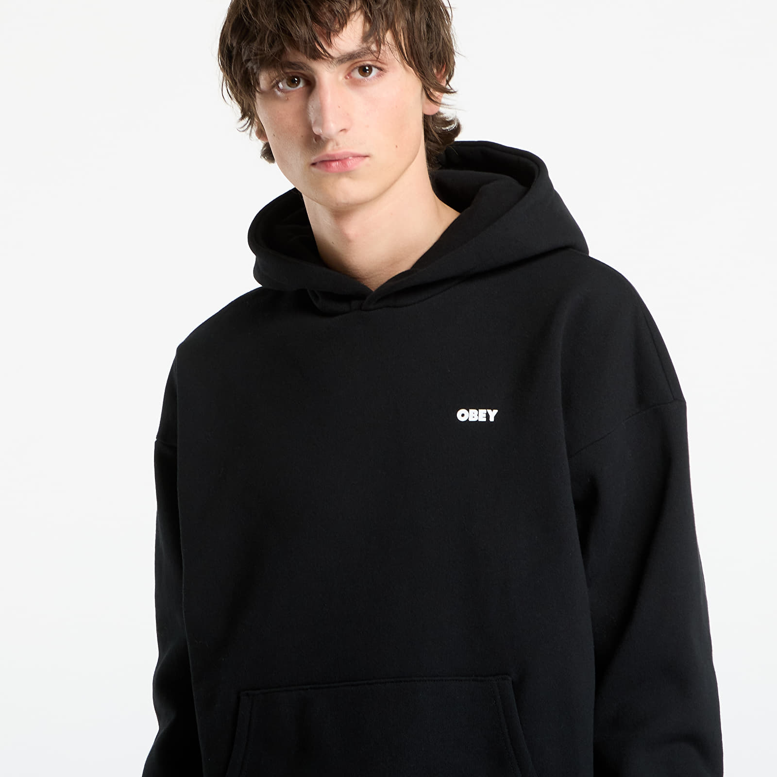 Herren-Sweatshirts OBEY Bold Star Extra Heavy Hood Black