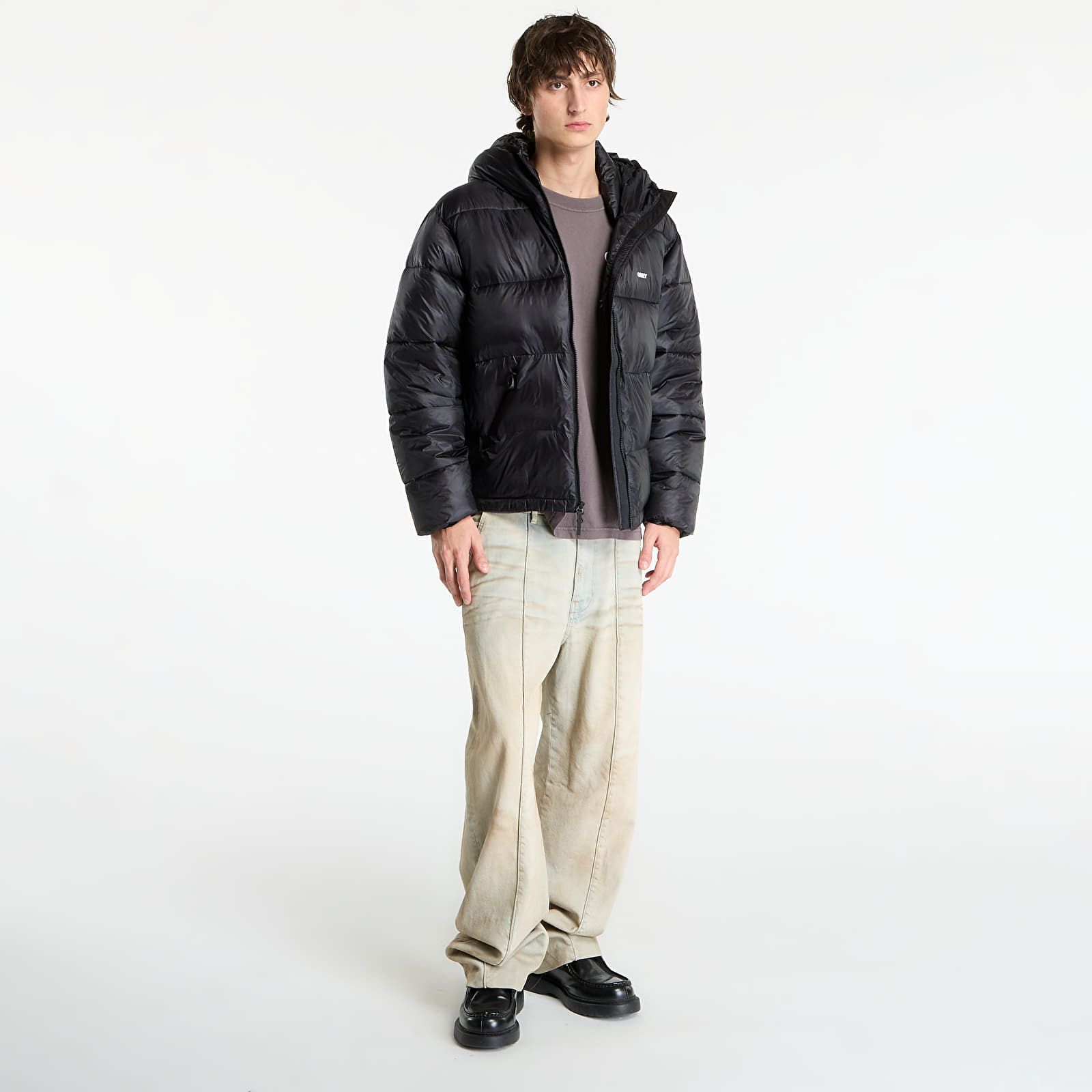 Herrenjacken OBEY Stratus Puffer Jacket Black