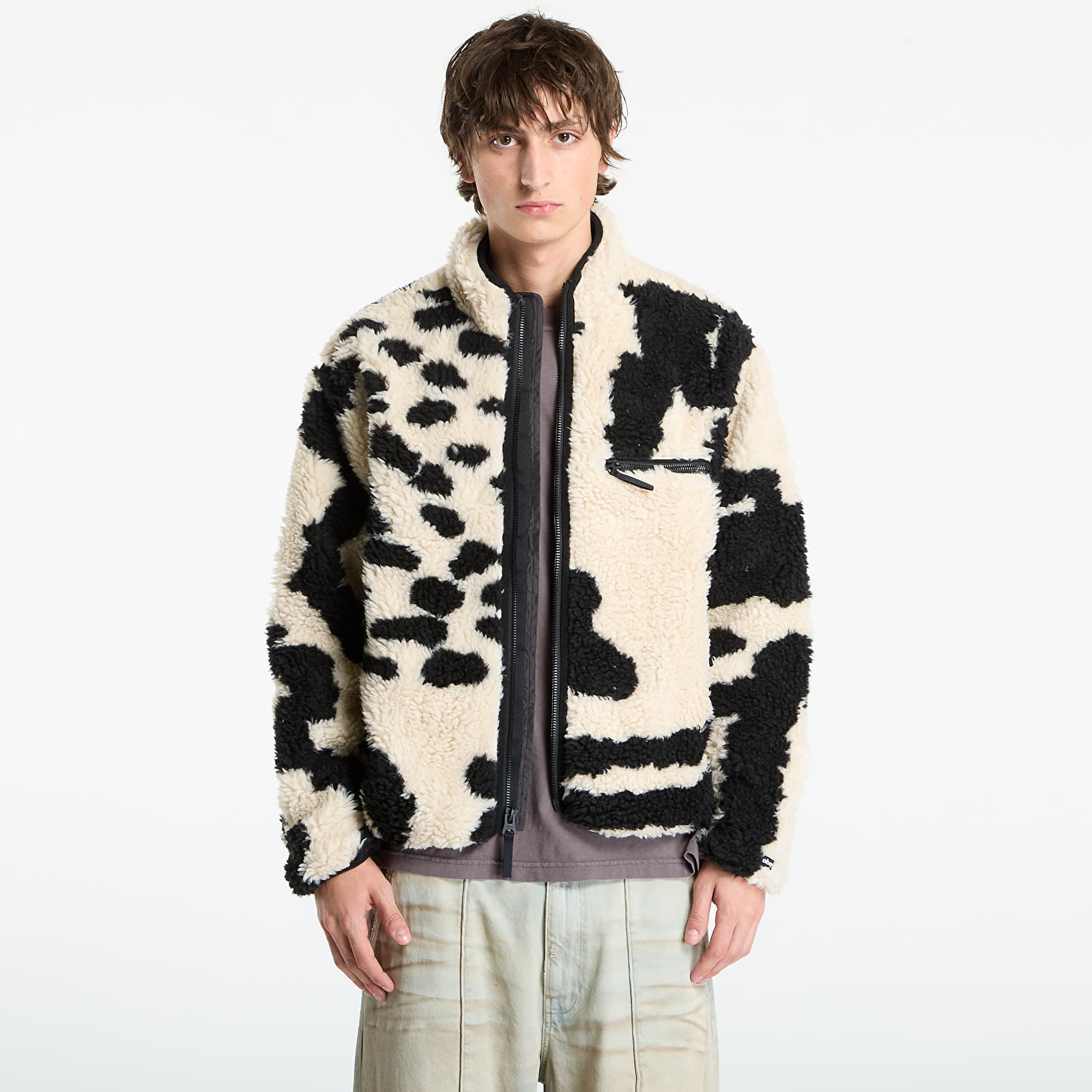 Pánské bundy OBEY Shaggy Sherpa Jacket Clay Multi