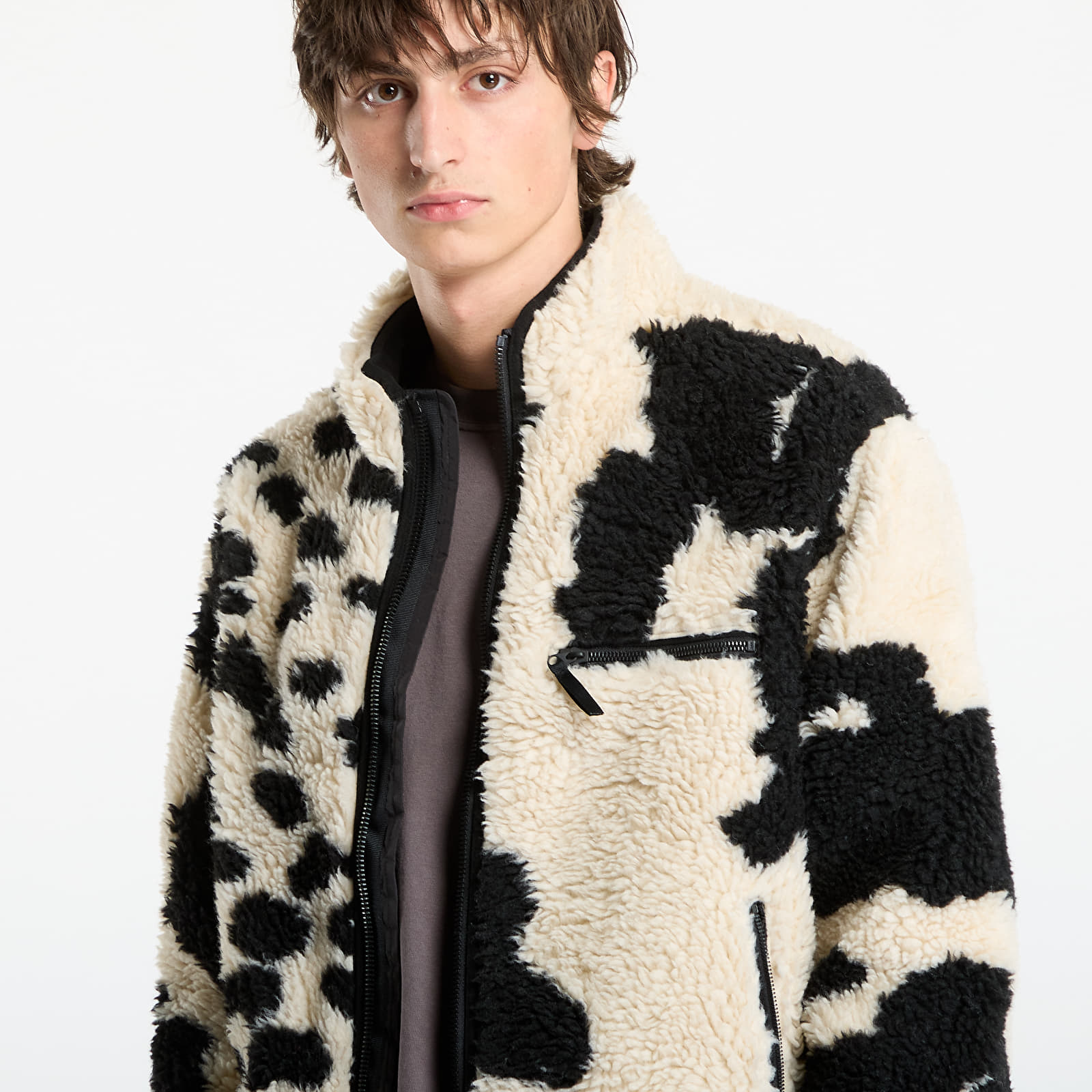 Pánské bundy OBEY Shaggy Sherpa Jacket Clay Multi