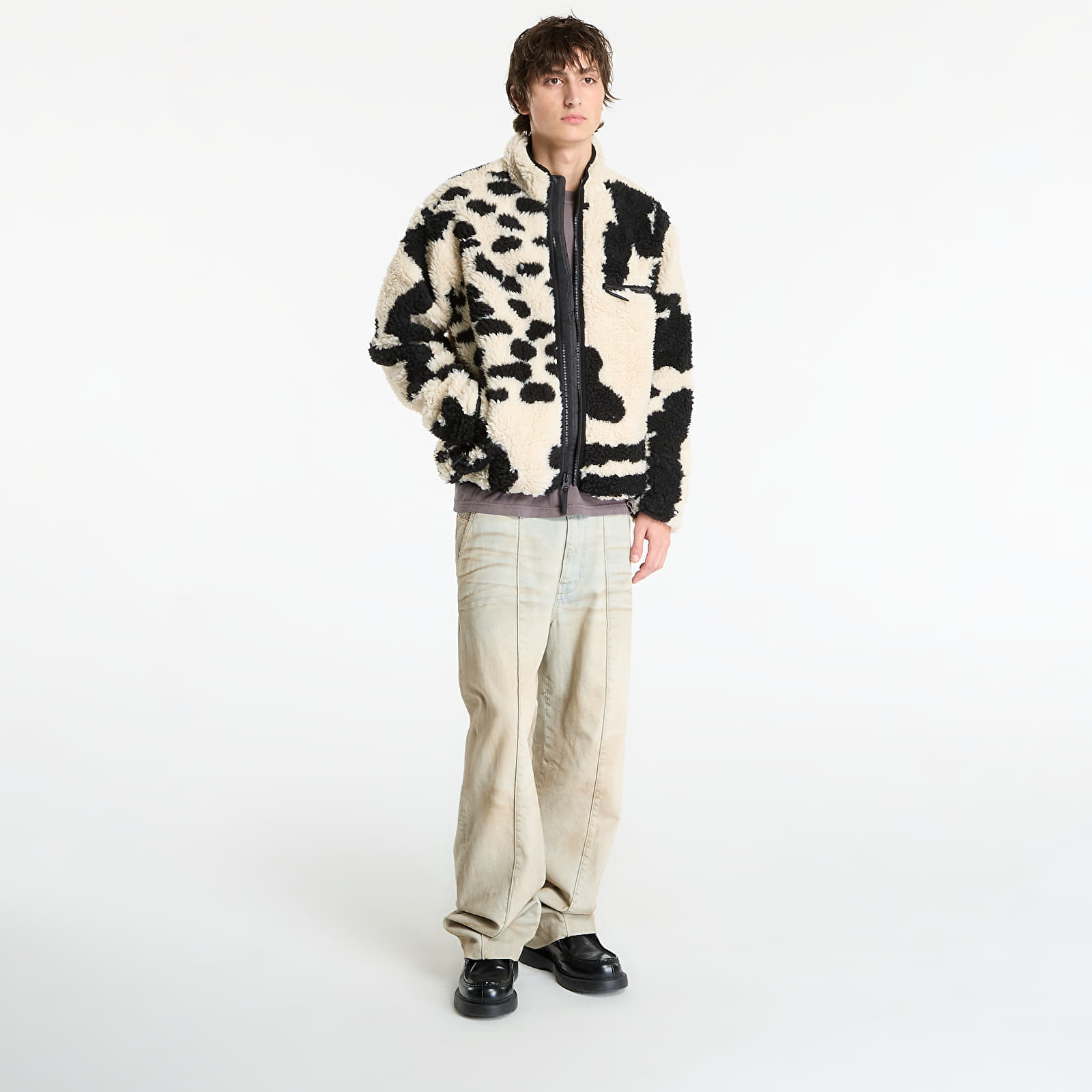 Pánské bundy OBEY Shaggy Sherpa Jacket Clay Multi
