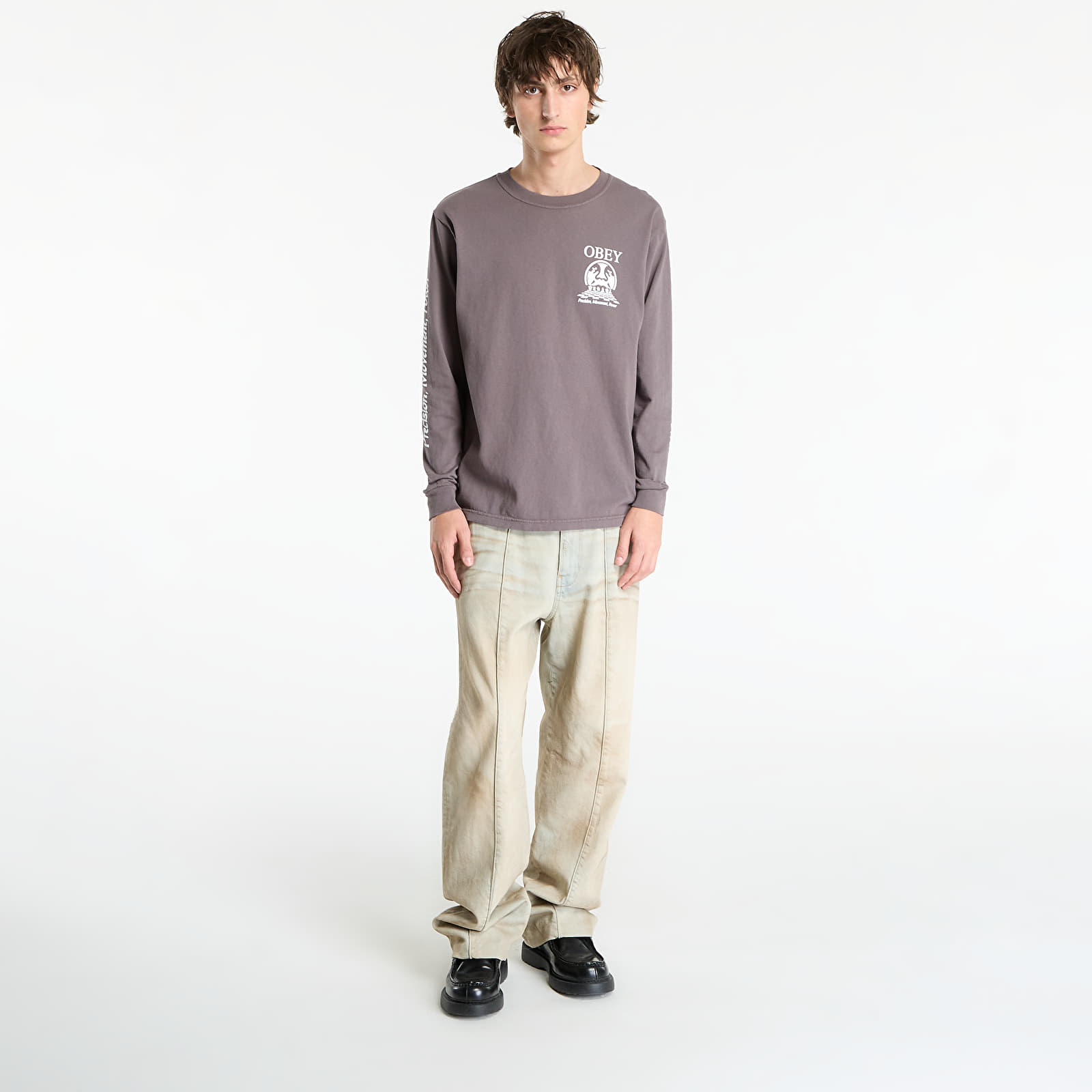 T-Shirts Männer OBEY Precision Pigment Dusty Black