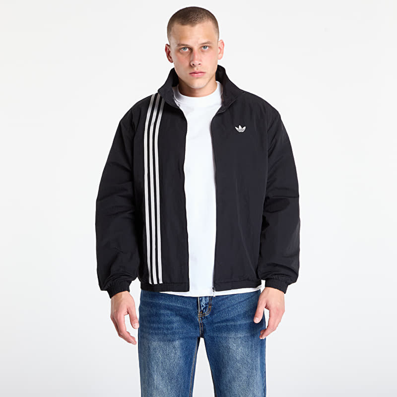 adidas Firebird Front Stripes Woven Track Top Black/ Stone Khaki/ Better Scarlet
