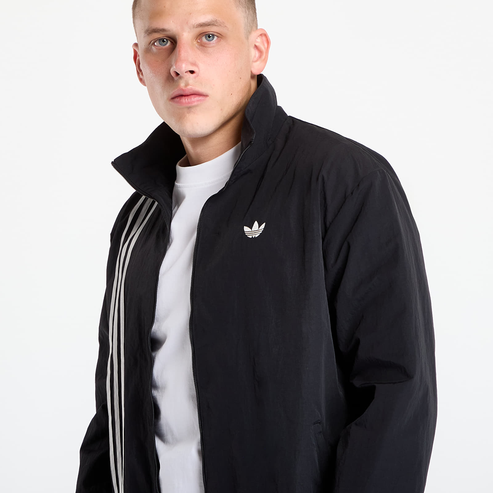 Jakne adidas Firebird Front Stripes Woven Track Top Black/ Stone Khaki/ Better Scarlet