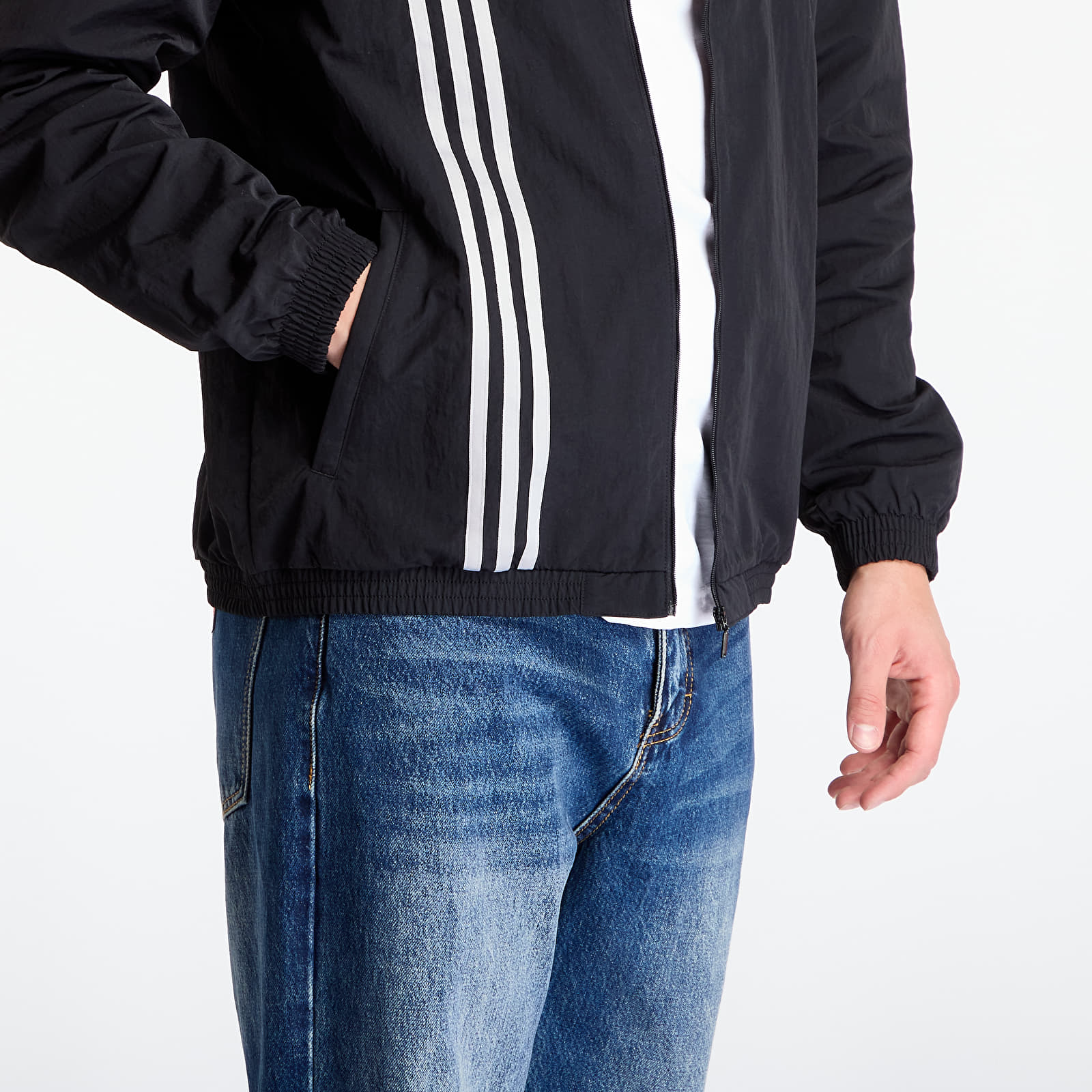 Jakne adidas Firebird Front Stripes Woven Track Top Black/ Stone Khaki/ Better Scarlet