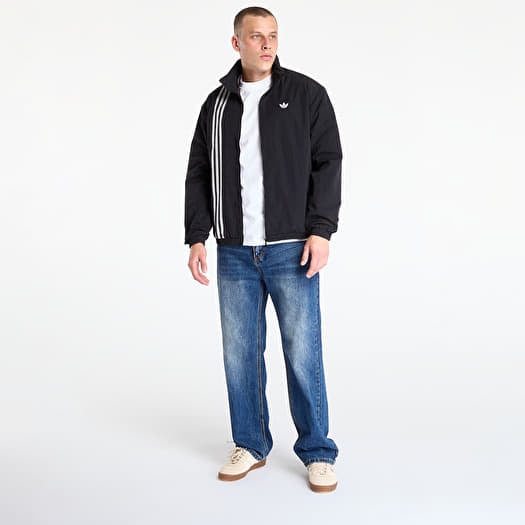 adidas Firebird Front Stripes Woven Track Top Black/ Stone Khaki