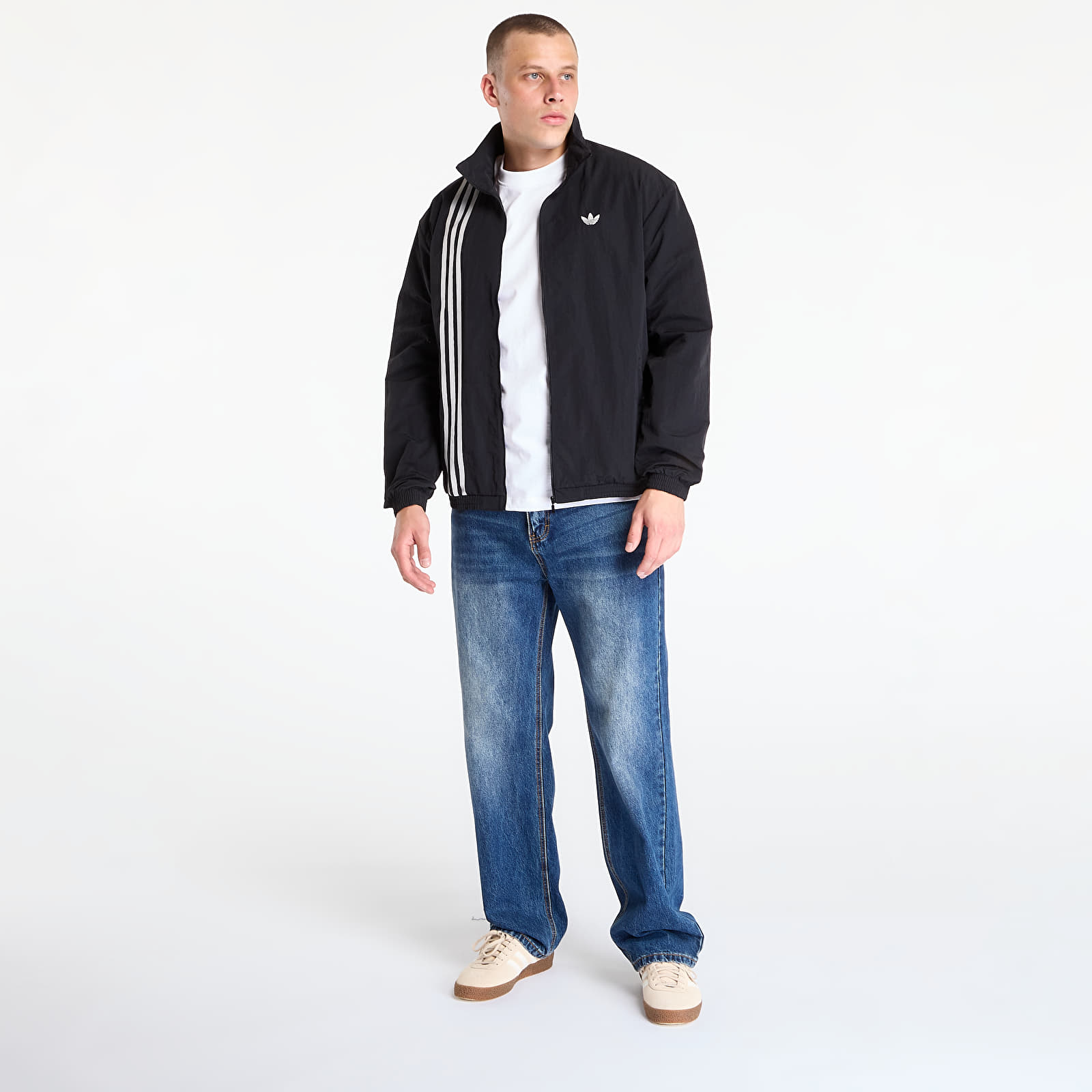 Jakne adidas Firebird Front Stripes Woven Track Top Black/ Stone Khaki/ Better Scarlet