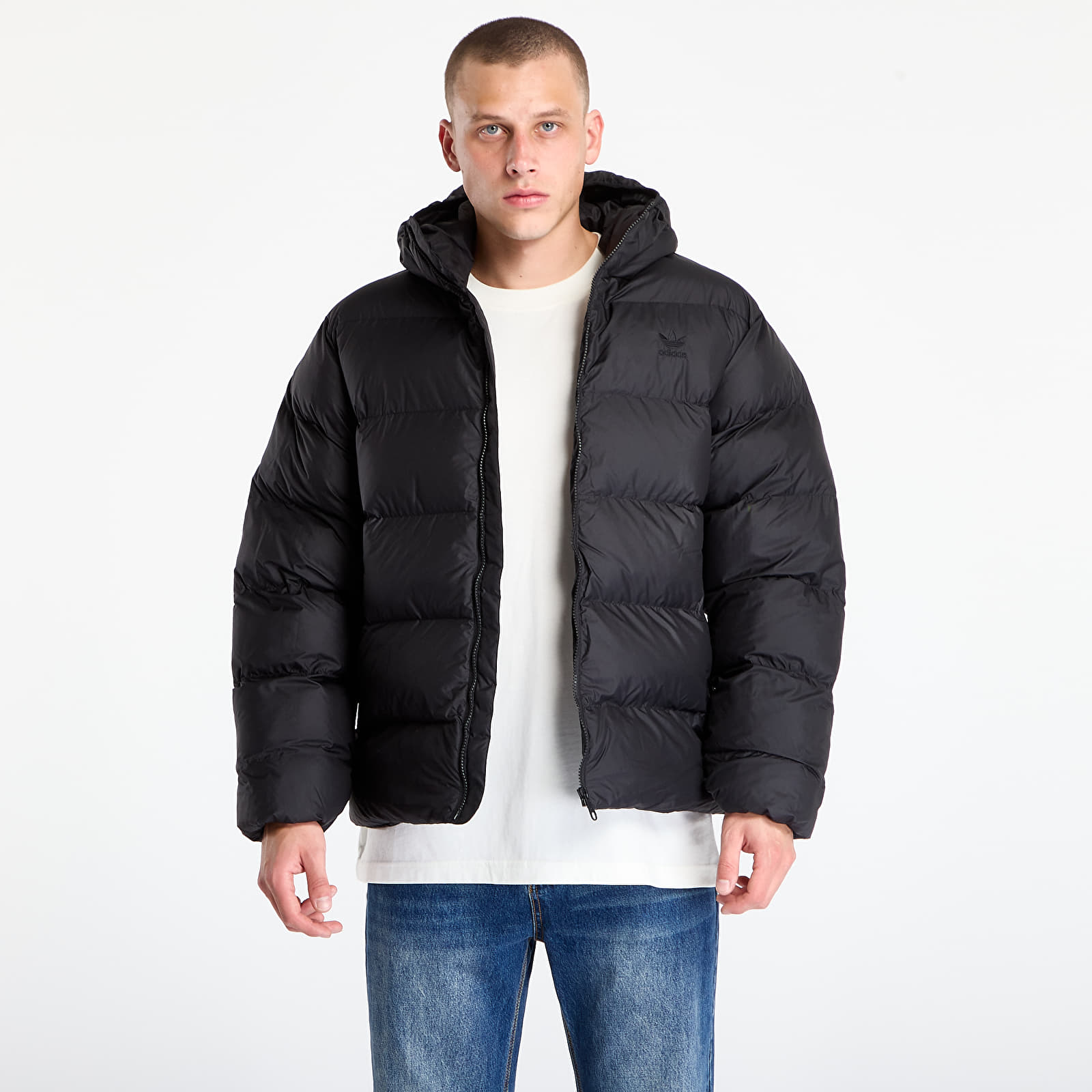 Dunjakker for menn adidas Tonal Hooded Puffer Jacket Black