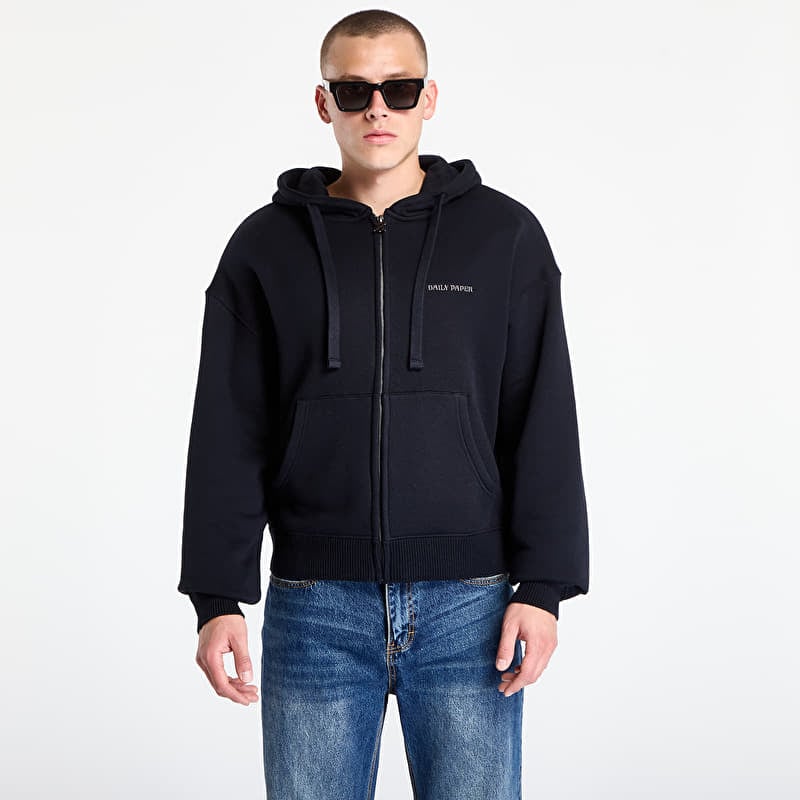 Sweatshirt Daily Paper Boxy Zip Up Hoodie Black