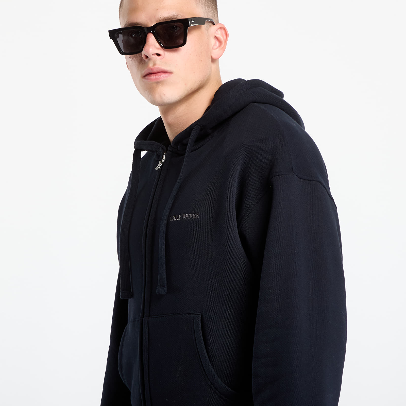 Чоловічі худі Daily Paper Boxy Zip Up Hoodie Black