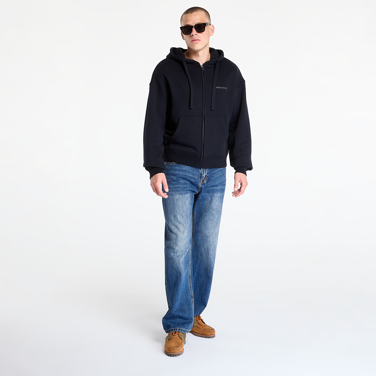 Чоловічі худі Daily Paper Boxy Zip Up Hoodie Black