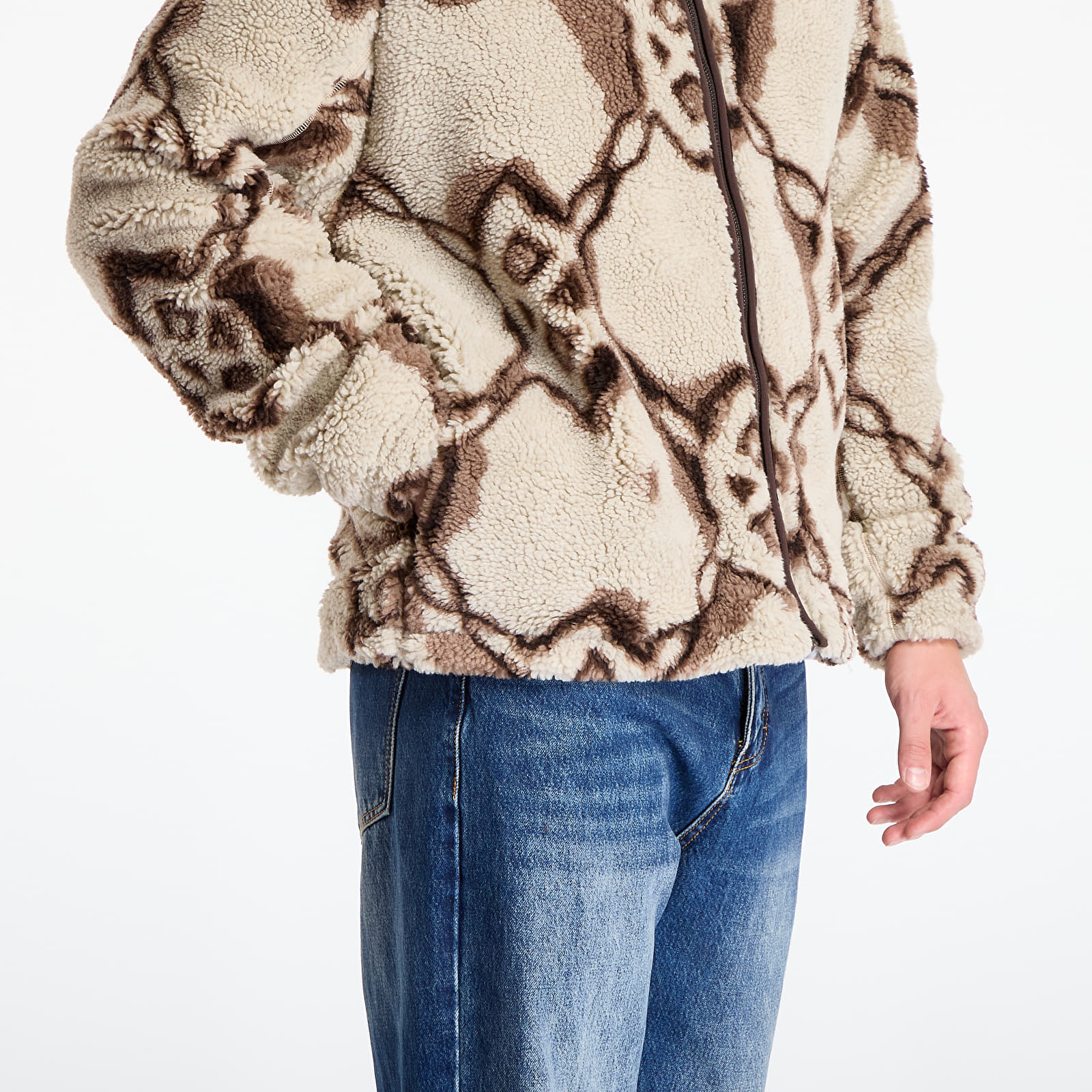 Men's sweatshirts Daily Paper Burned Shield Sherpa Hoodie Off White