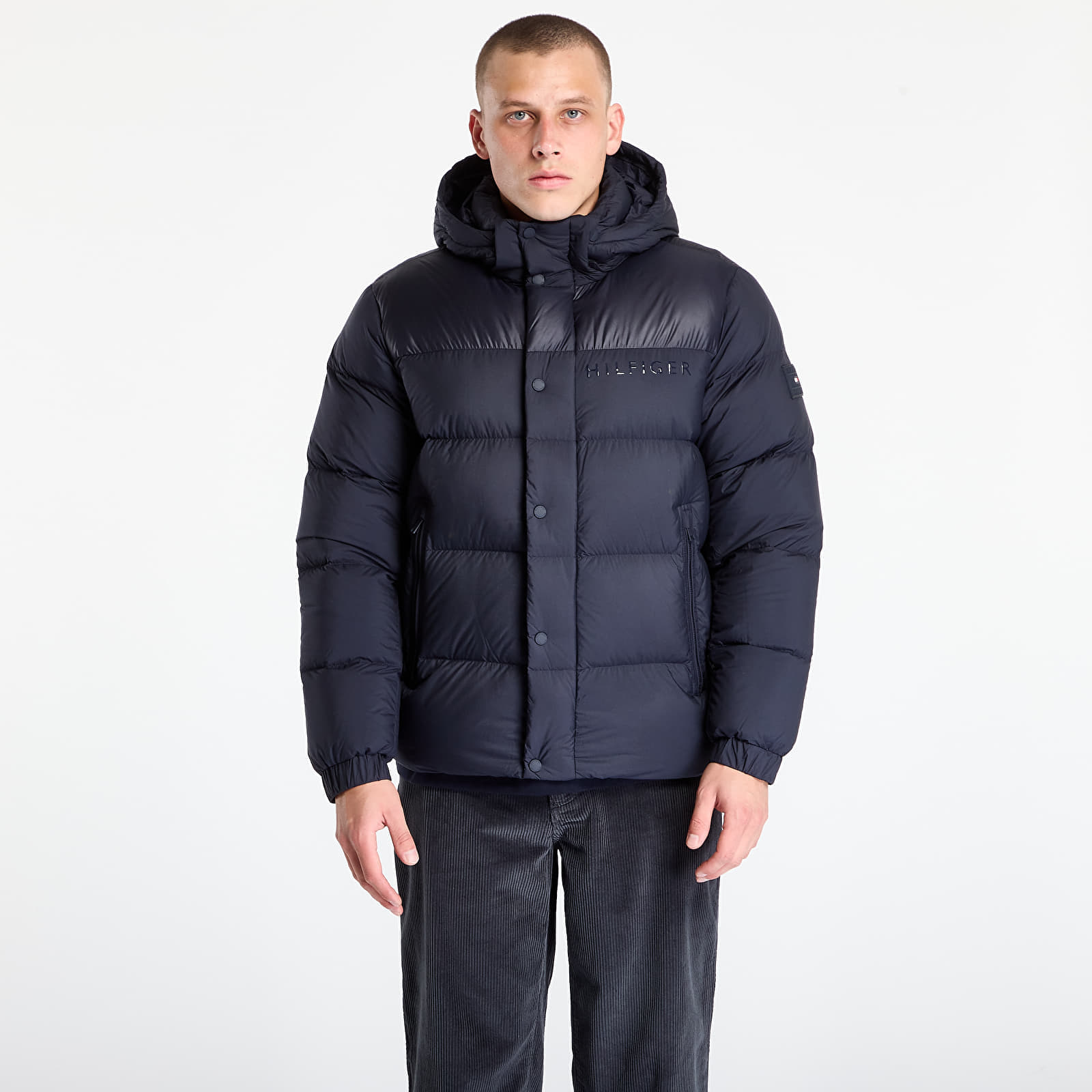 Jachetă Tommy Hilfiger Mix Down Hooded Puffer Desert Sky L