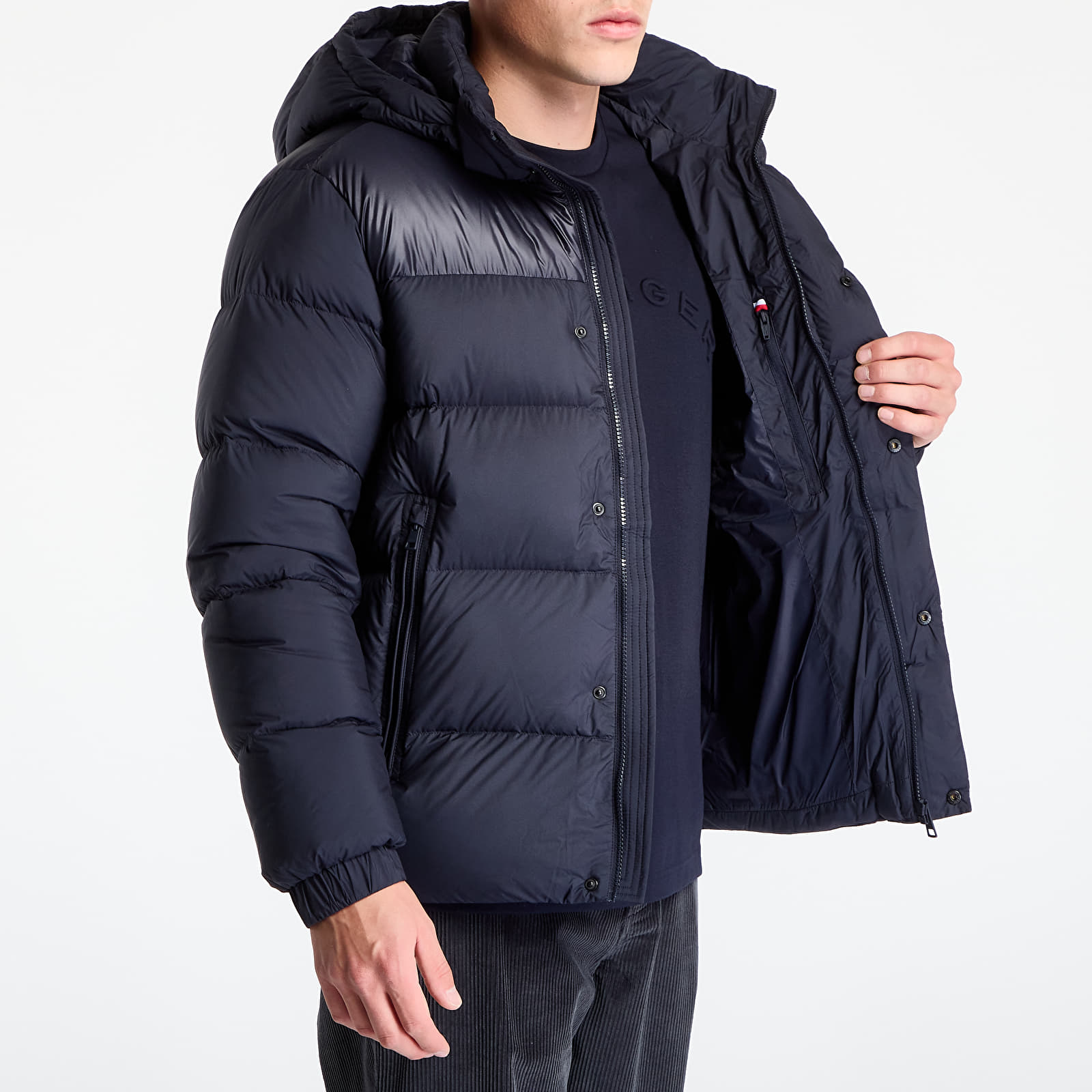 Куртки Tommy Hilfiger Mix Down Hooded Puffer Desert Sky