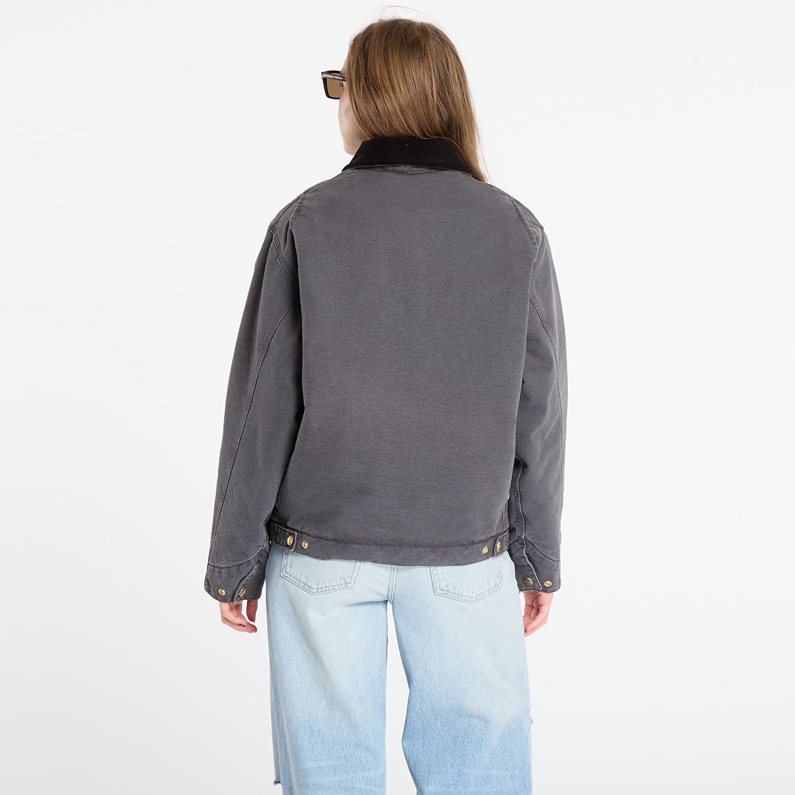 Pánské bundy Carhartt WIP OG Detroit Jacket UNISEX Graphite/ Black Stone Canvas