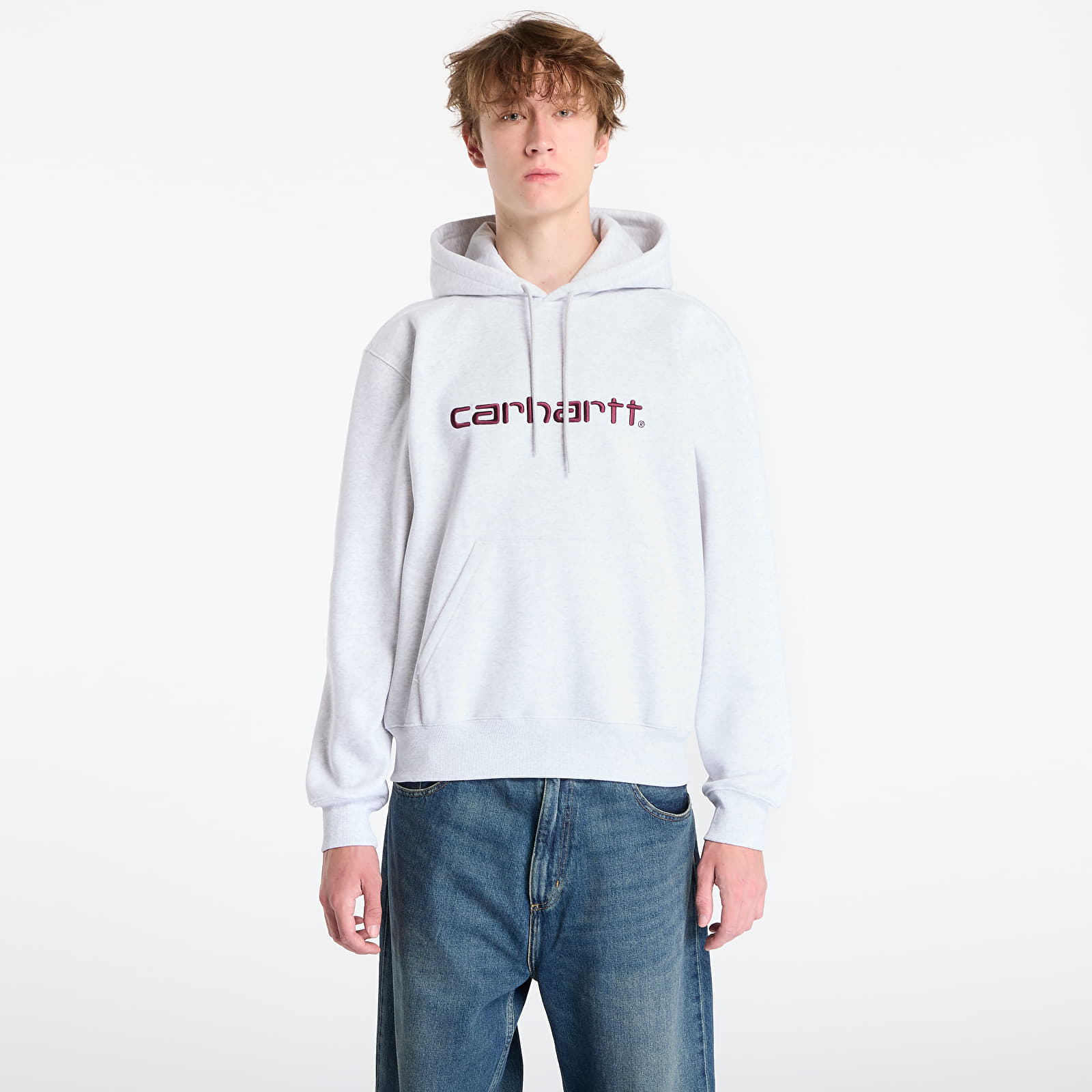Herren-Sweatshirts Carhartt WIP Hooded Carhartt Sweat UNISEX Ash Heather/ Rondo