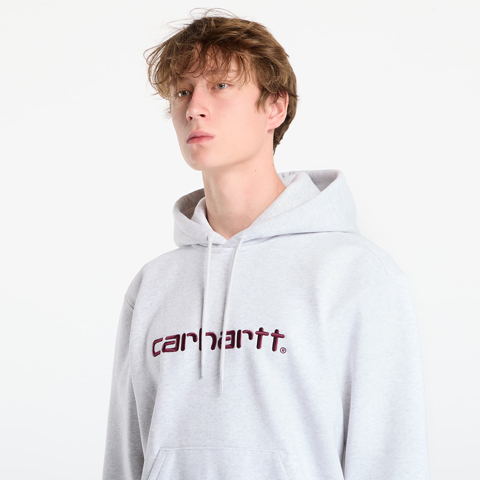 Herren-Sweatshirts Carhartt WIP Hooded Carhartt Sweat UNISEX Ash Heather/ Rondo
