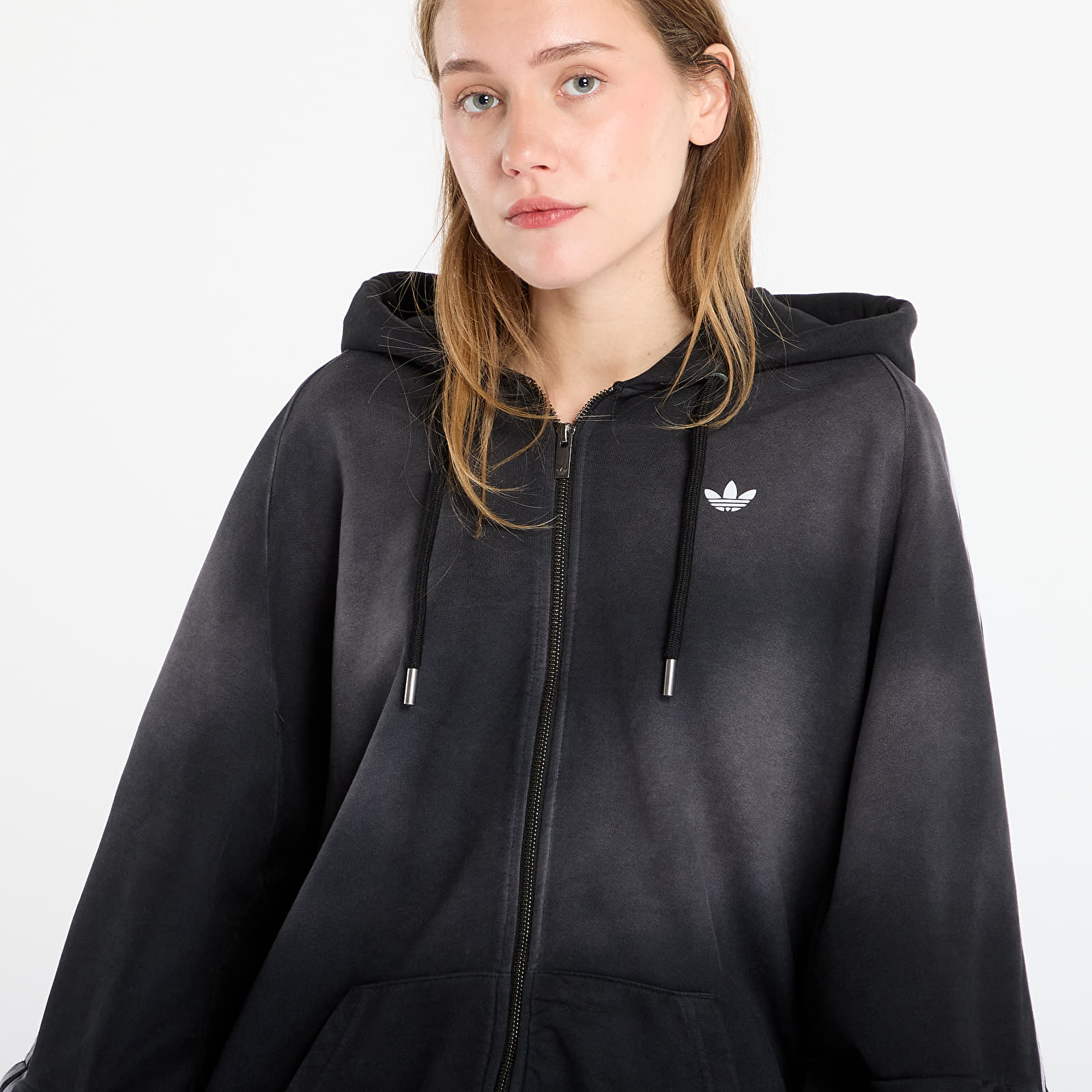 Женские худи adidas Adilenium Season 4 Teamgeist Washed Oversized Full-Zip Hoodie Black/ Grey Six