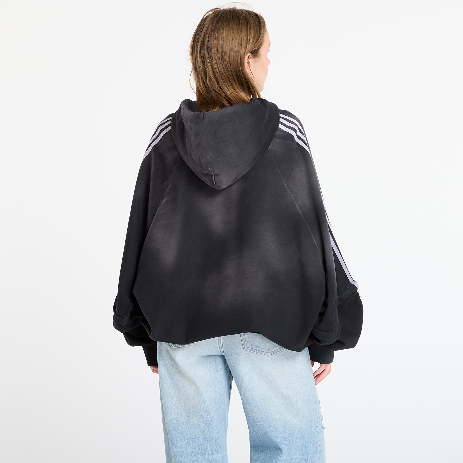 Женские худи adidas Adilenium Season 4 Teamgeist Washed Oversized Full-Zip Hoodie Black/ Grey Six