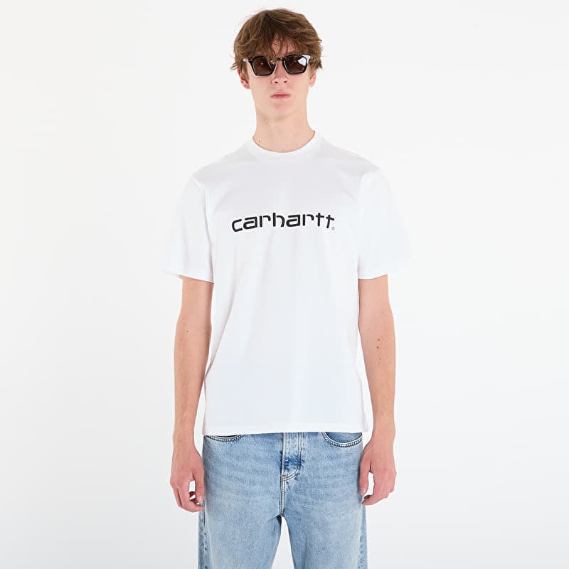 Póló Carhartt WIP S/S Script T-Shirt UNISEX White/ Black