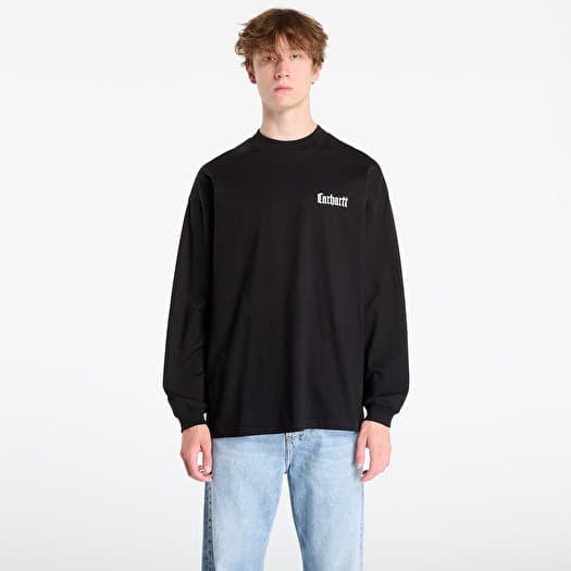 T-shirt Carhartt WIP L/S Schooling Mockneck T-Shirt UNISEX Black/ Wax