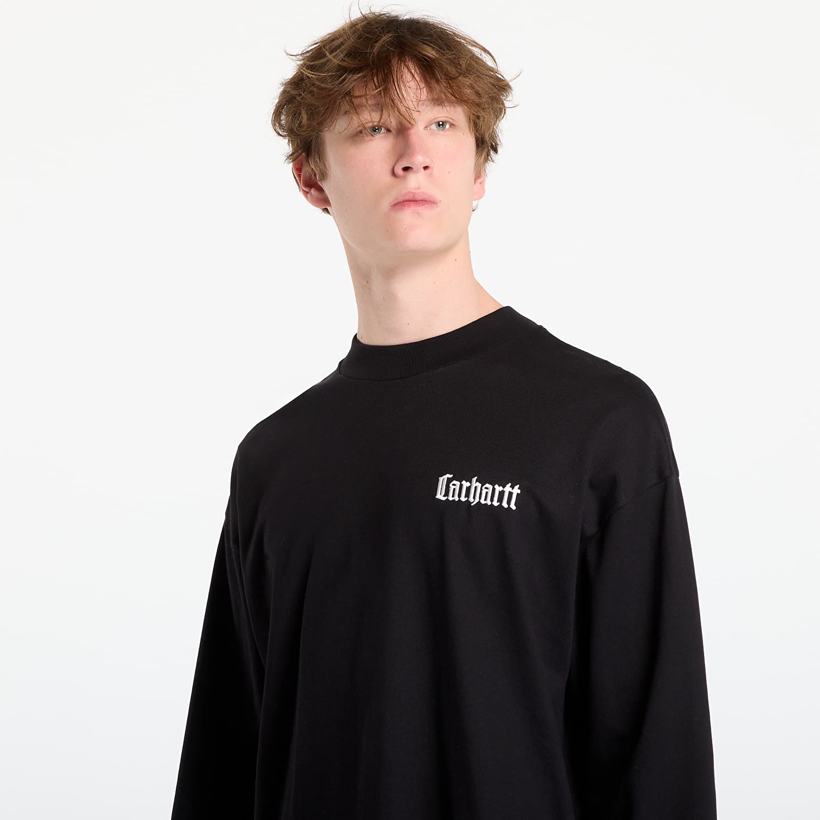 T-Shirts Männer Carhartt WIP L/S Schooling Mockneck T-Shirt UNISEX Black/ Wax
