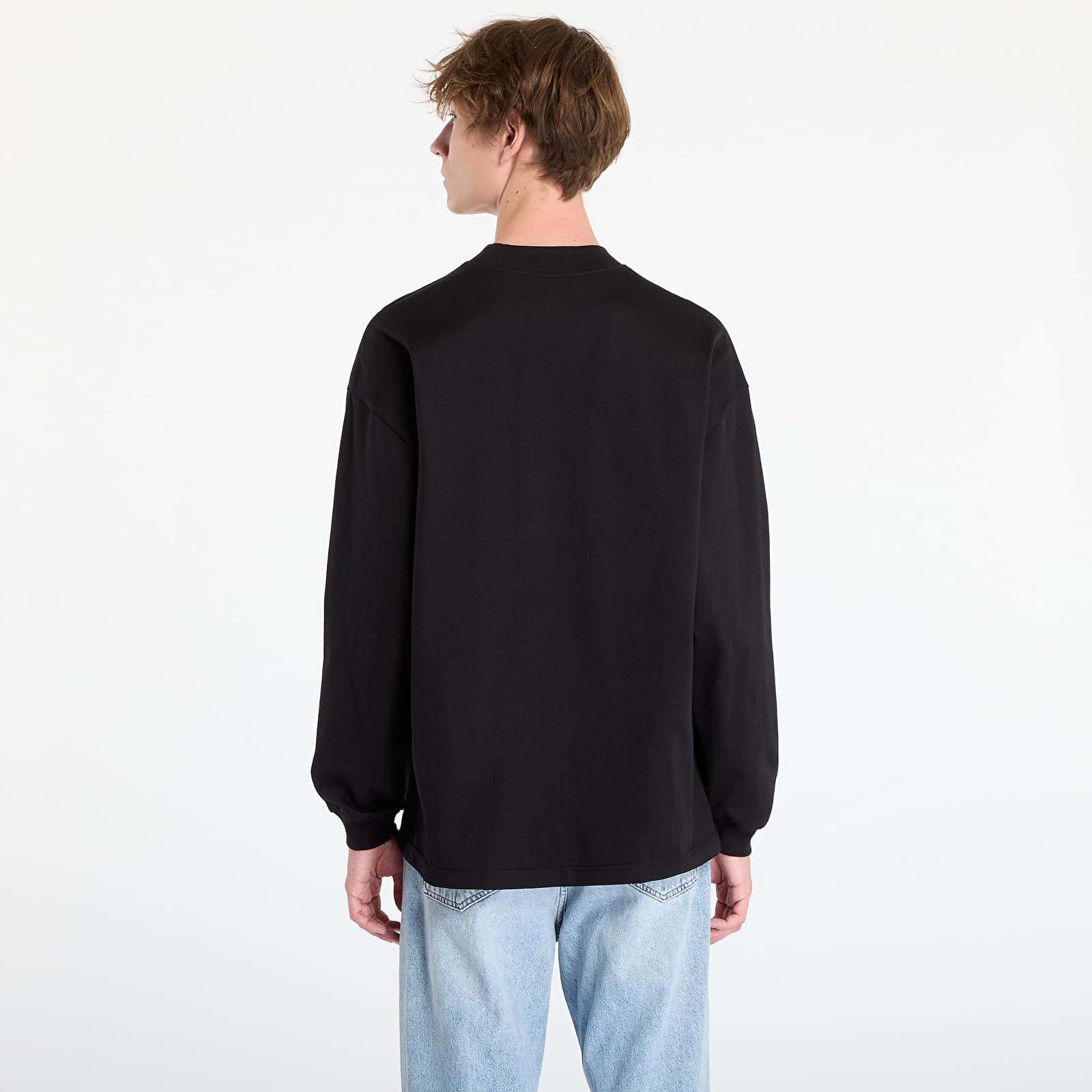 T-Shirts Männer Carhartt WIP L/S Schooling Mockneck T-Shirt UNISEX Black/ Wax