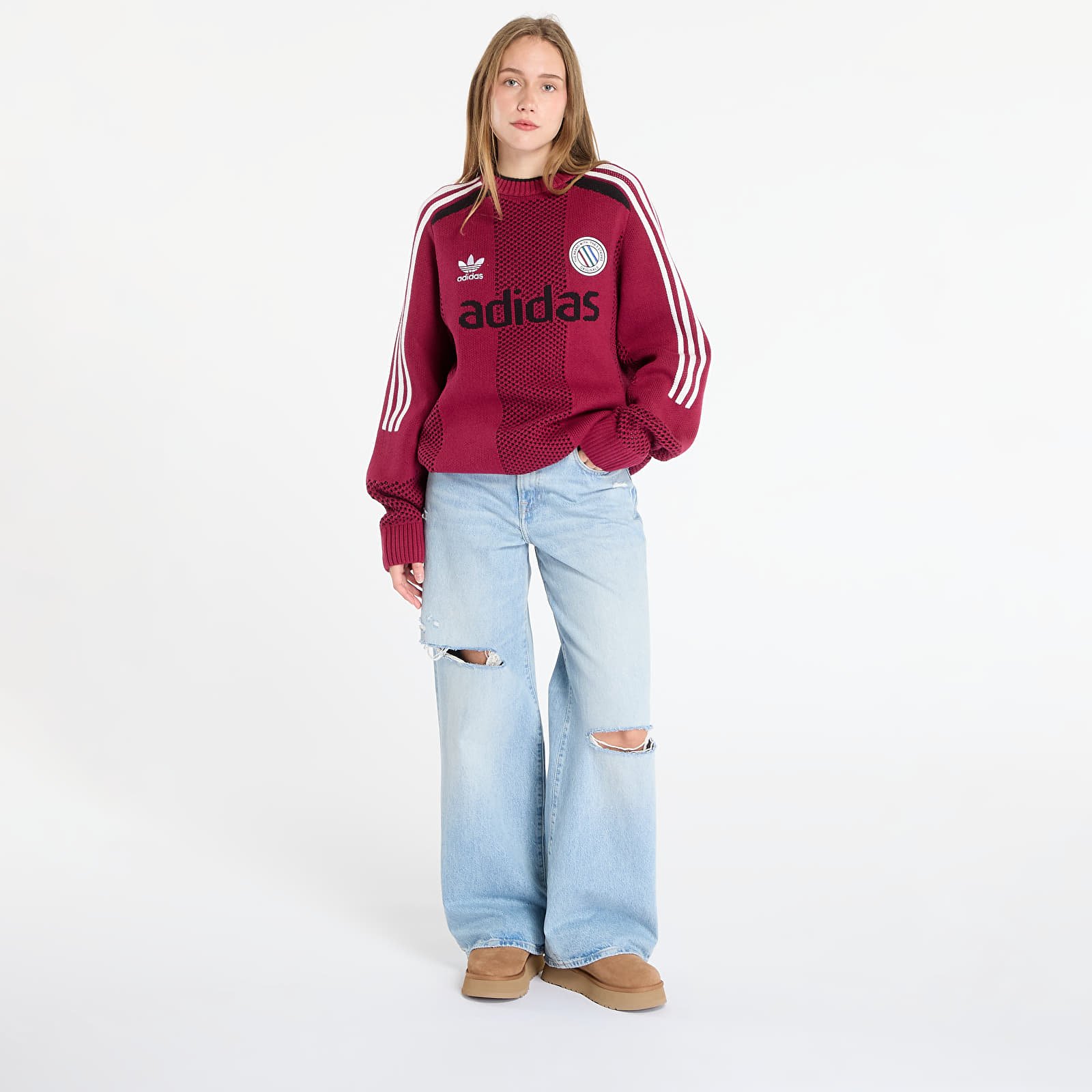 Мужские свитера adidas Adicolor Blokecore Longsleeves Light Weight Pullover UNISEX Legacy Burgundy