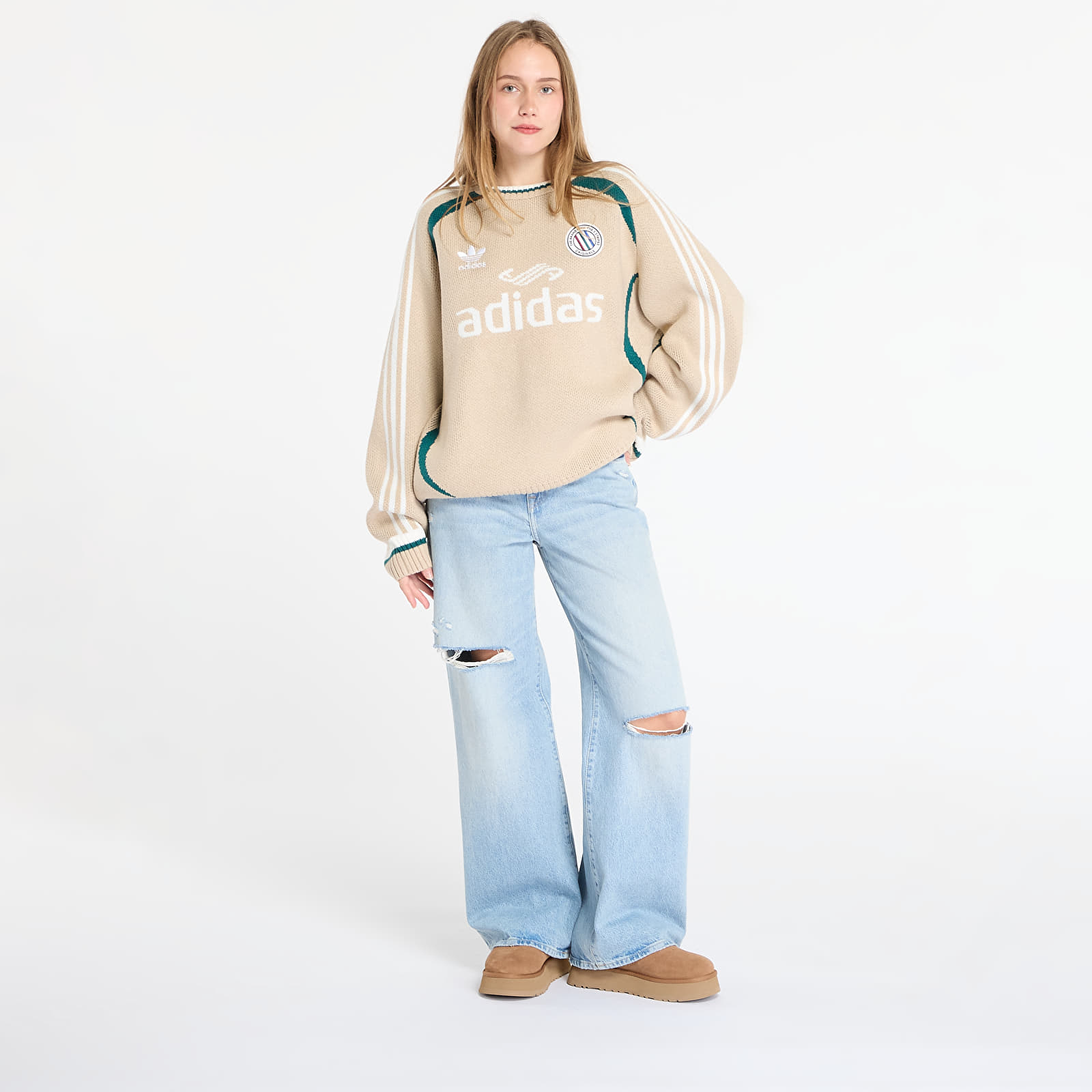 Мужские худи adidas Adicolor Blokecore Pullover UNISEX Wonder Beige