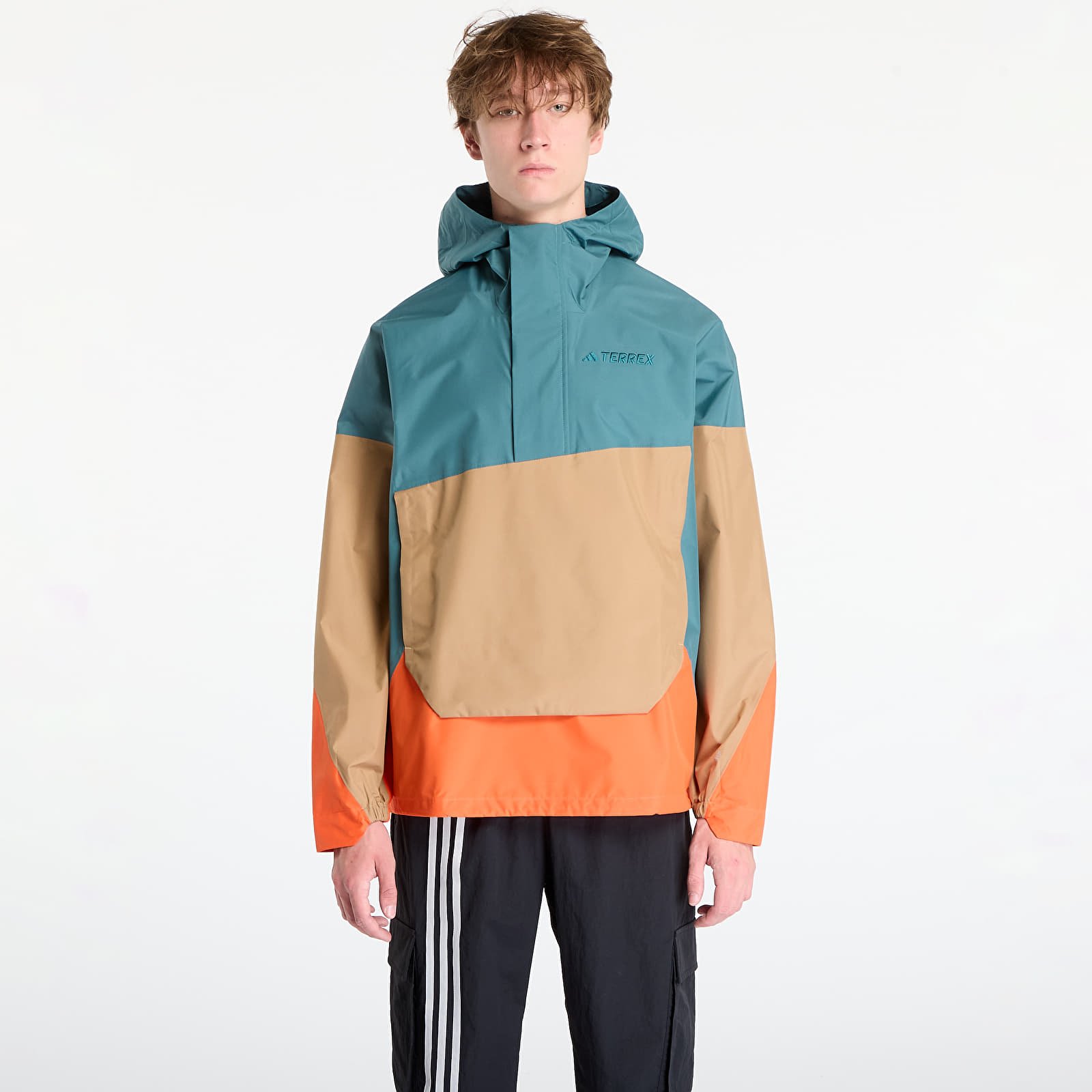 Pánské bundy adidas Terrex Xploric 2.5L Climaproof Anorak Preloved Teal