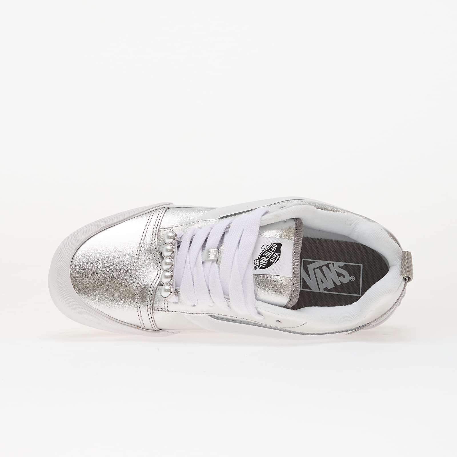 Pánské tenisky a boty Vans Knu Skool Metallic Leather Silver
