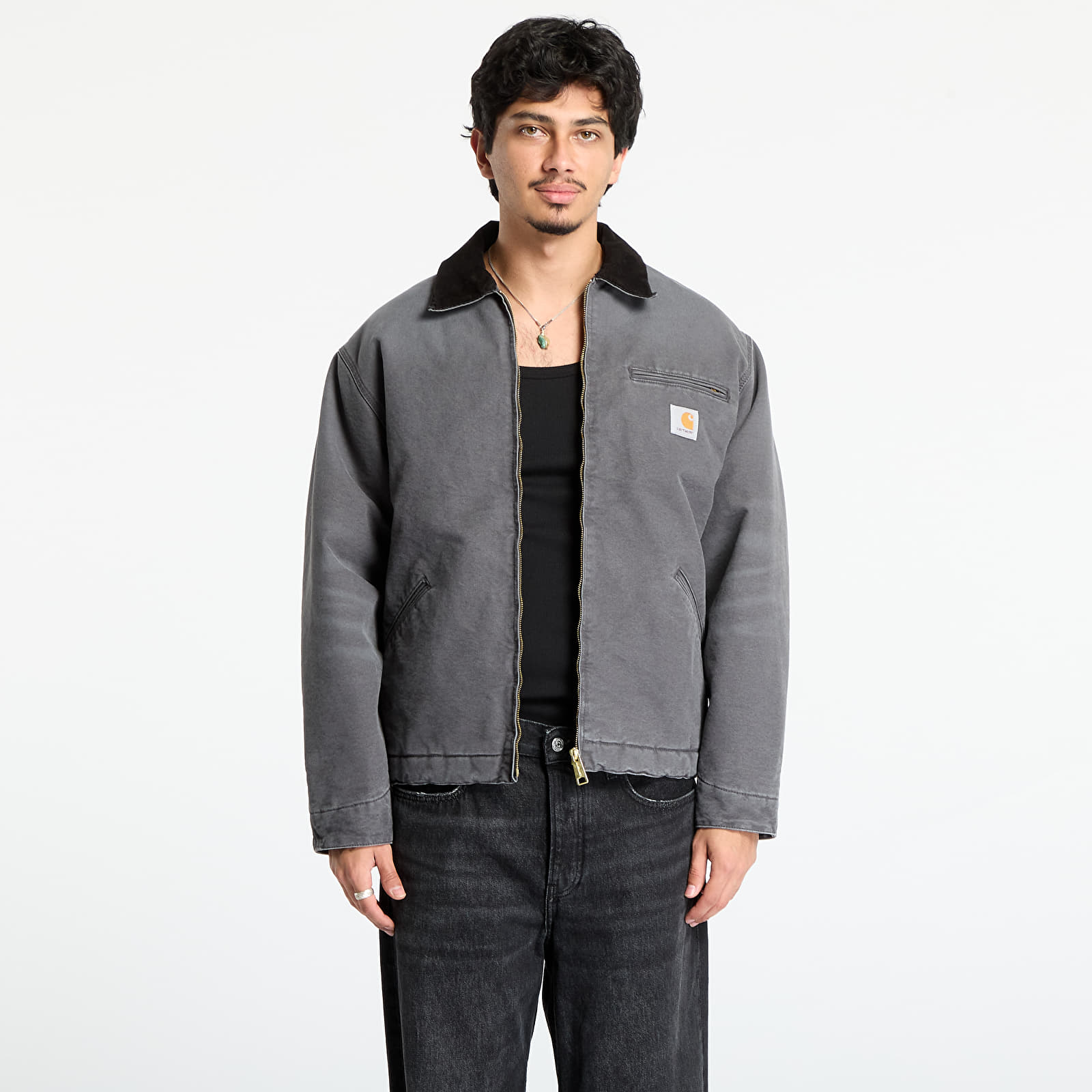 Muške jakne Carhartt WIP OG Detroit Jacket UNISEX Graphite/ Black Stone Canvas