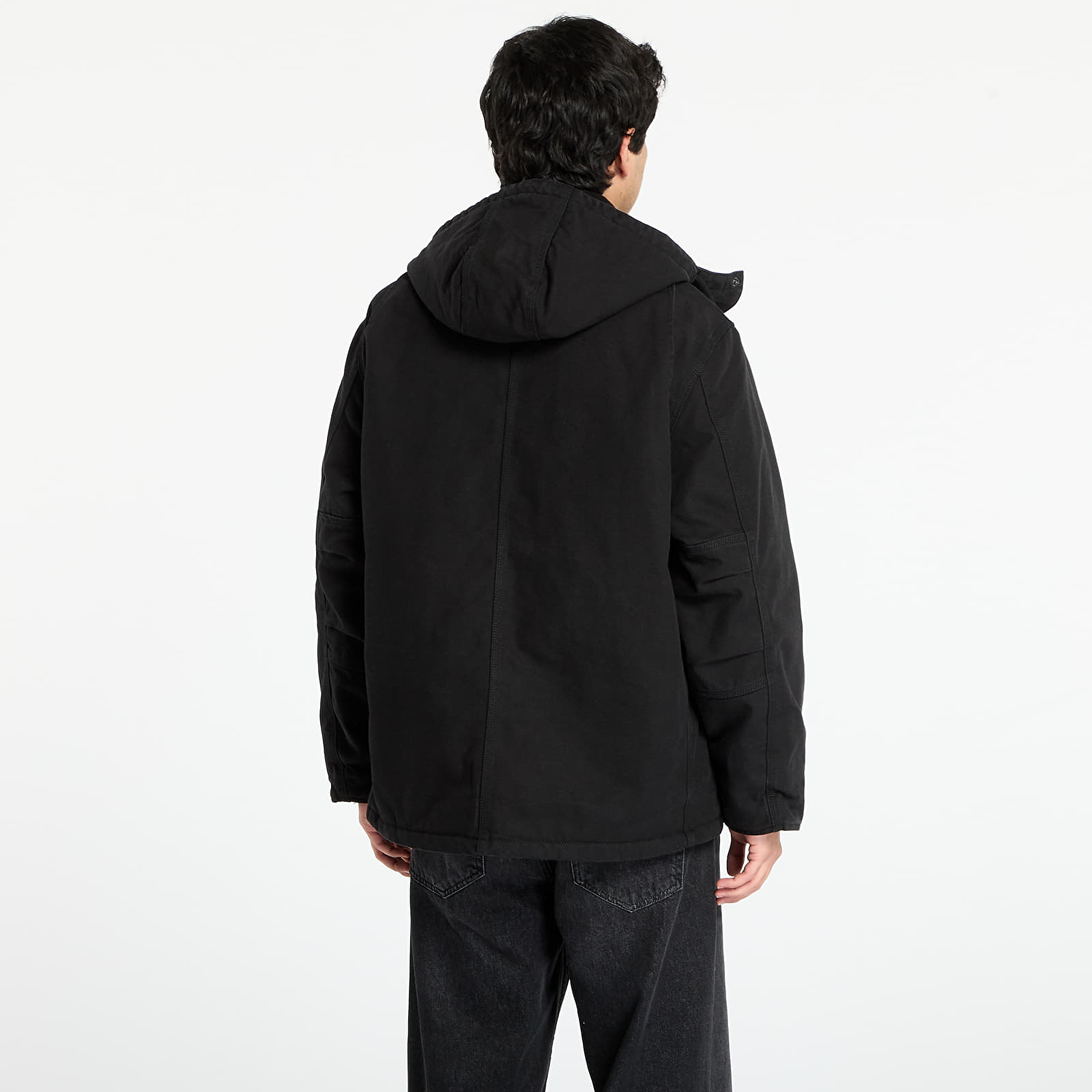 Pánské bundy Carhartt WIP Ambel Coat UNISEX  Black/ Black Stone Washed