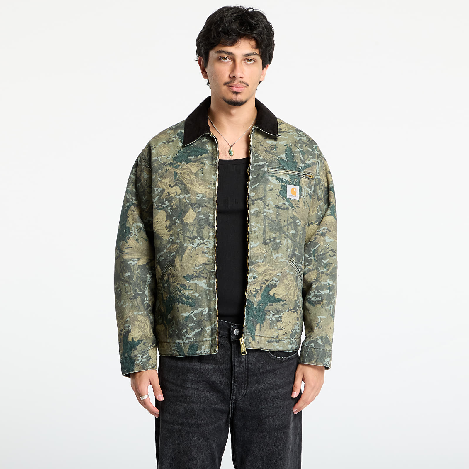 Muške jakne Carhartt WIP OG Detroit Jacket Camo UNISEX Combi/ Green/ Black Stone Washed