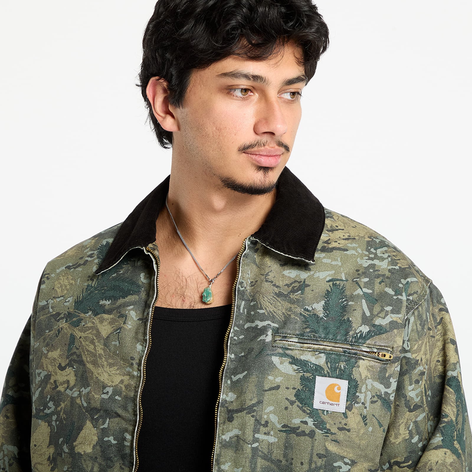 Muške jakne Carhartt WIP OG Detroit Jacket Camo UNISEX Combi/ Green/ Black Stone Washed