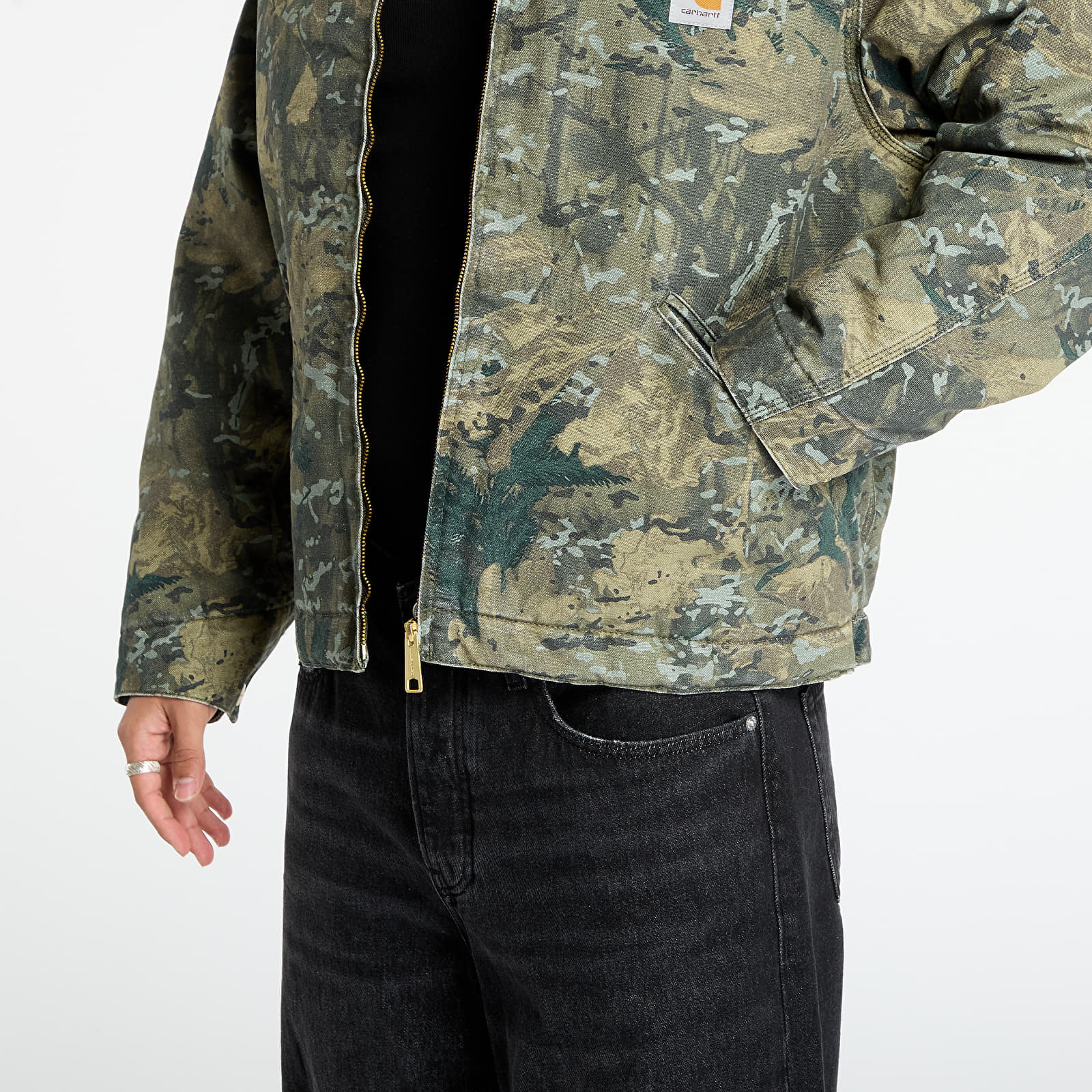 Muške jakne Carhartt WIP OG Detroit Jacket Camo UNISEX Combi/ Green/ Black Stone Washed
