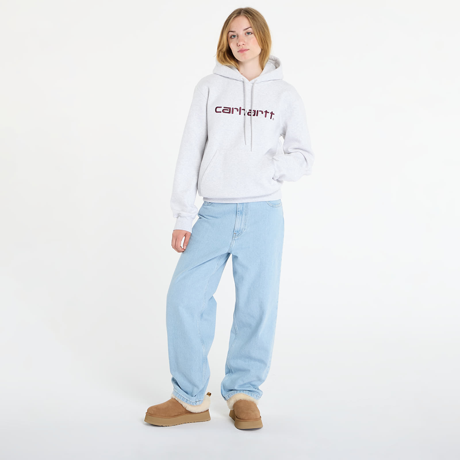 Vīriešu džemperi Carhartt WIP Hooded Carhartt Sweat UNISEX Ash Heather/ Rondo