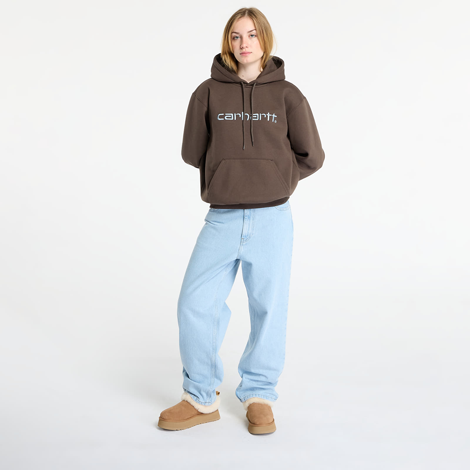 Muške dukserice Carhartt WIP Hooded Carhartt Sweat UNISEX Vitola/ Citadel