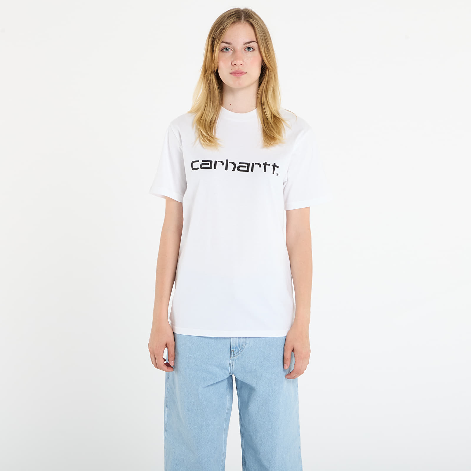 Men's T-shirts Carhartt WIP S/S Script T-Shirt UNISEX White/ Black