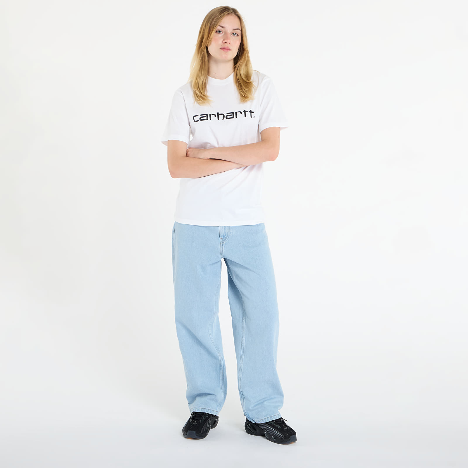 Men's T-shirts Carhartt WIP S/S Script T-Shirt UNISEX White/ Black