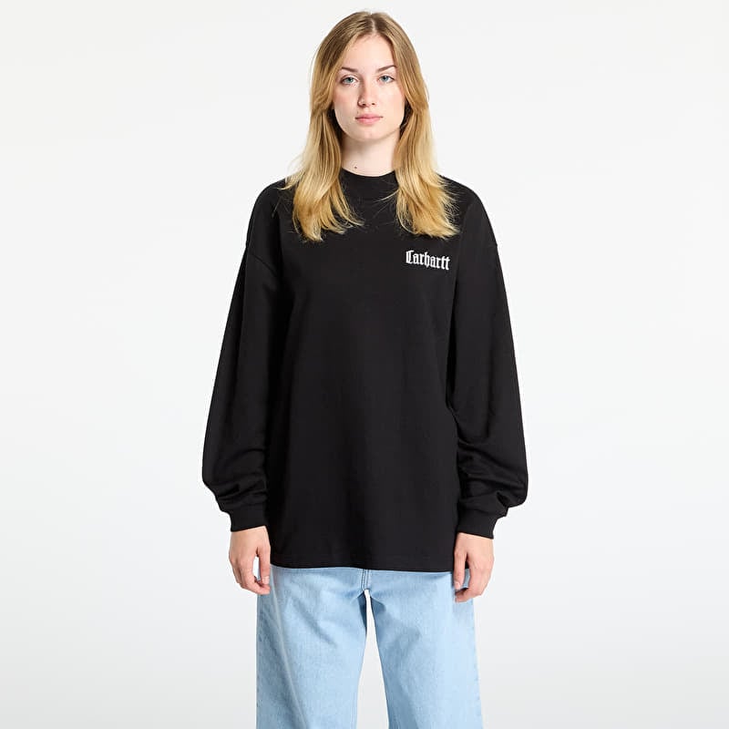 T-shirt Carhartt WIP L/S Schooling Mockneck T-Shirt UNISEX Black/ Wax