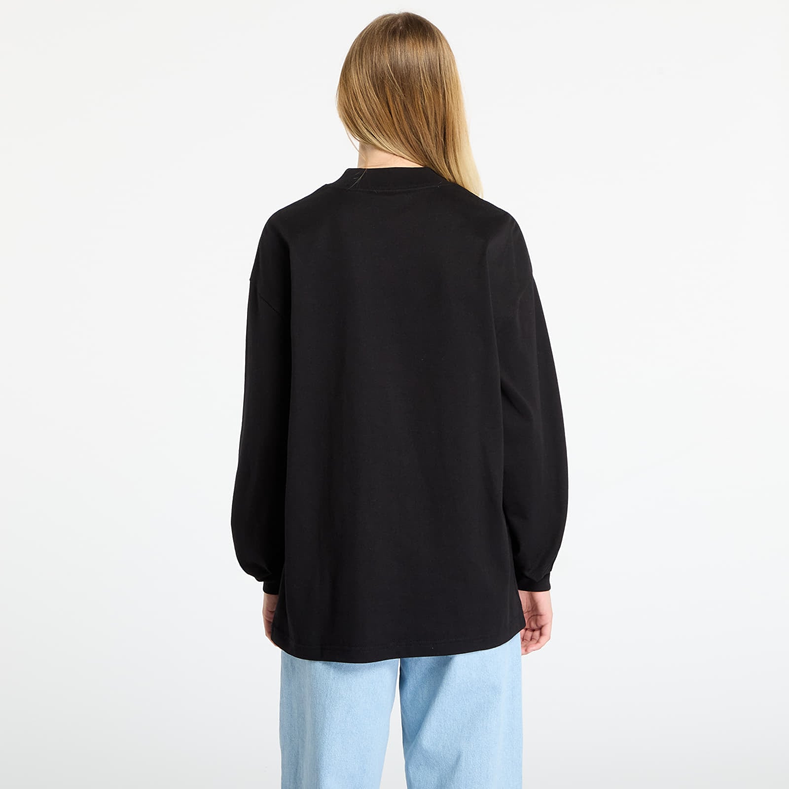 Férfi pólok Carhartt WIP L/S Schooling Mockneck T-Shirt UNISEX Black/ Wax