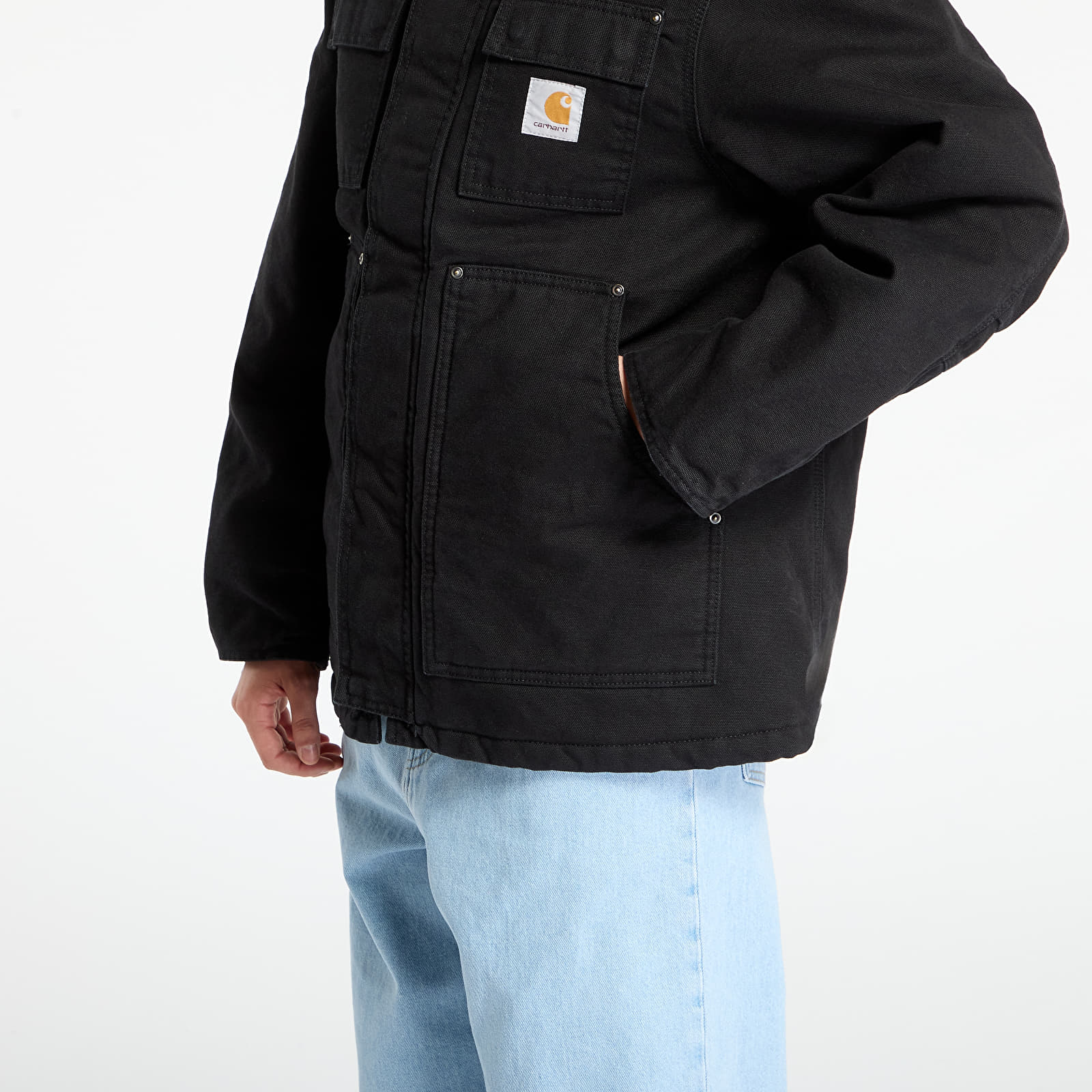 Pánské bundy Carhartt WIP Ambel Coat UNISEX  Black/ Black Stone Washed