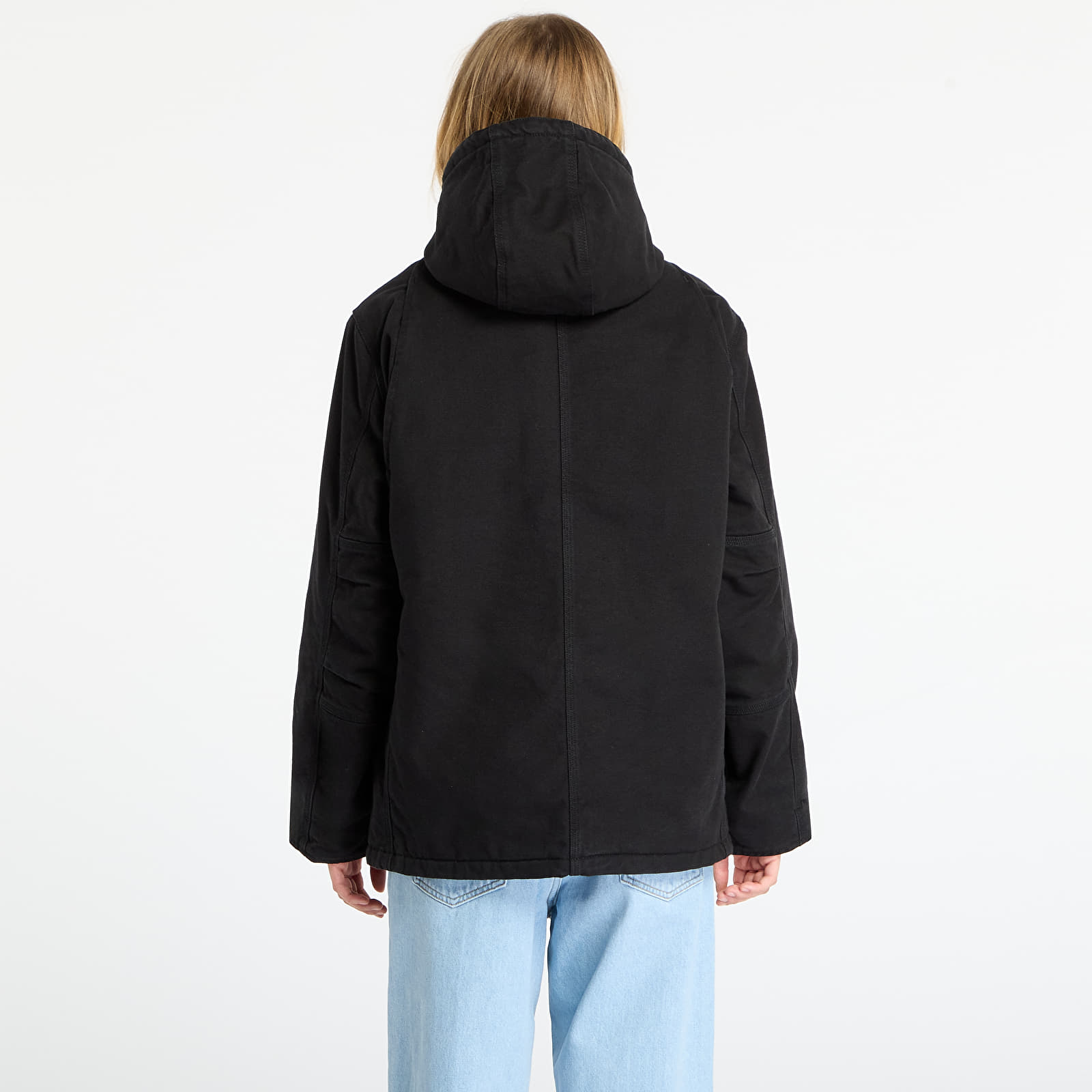 Pánské bundy Carhartt WIP Ambel Coat UNISEX  Black/ Black Stone Washed
