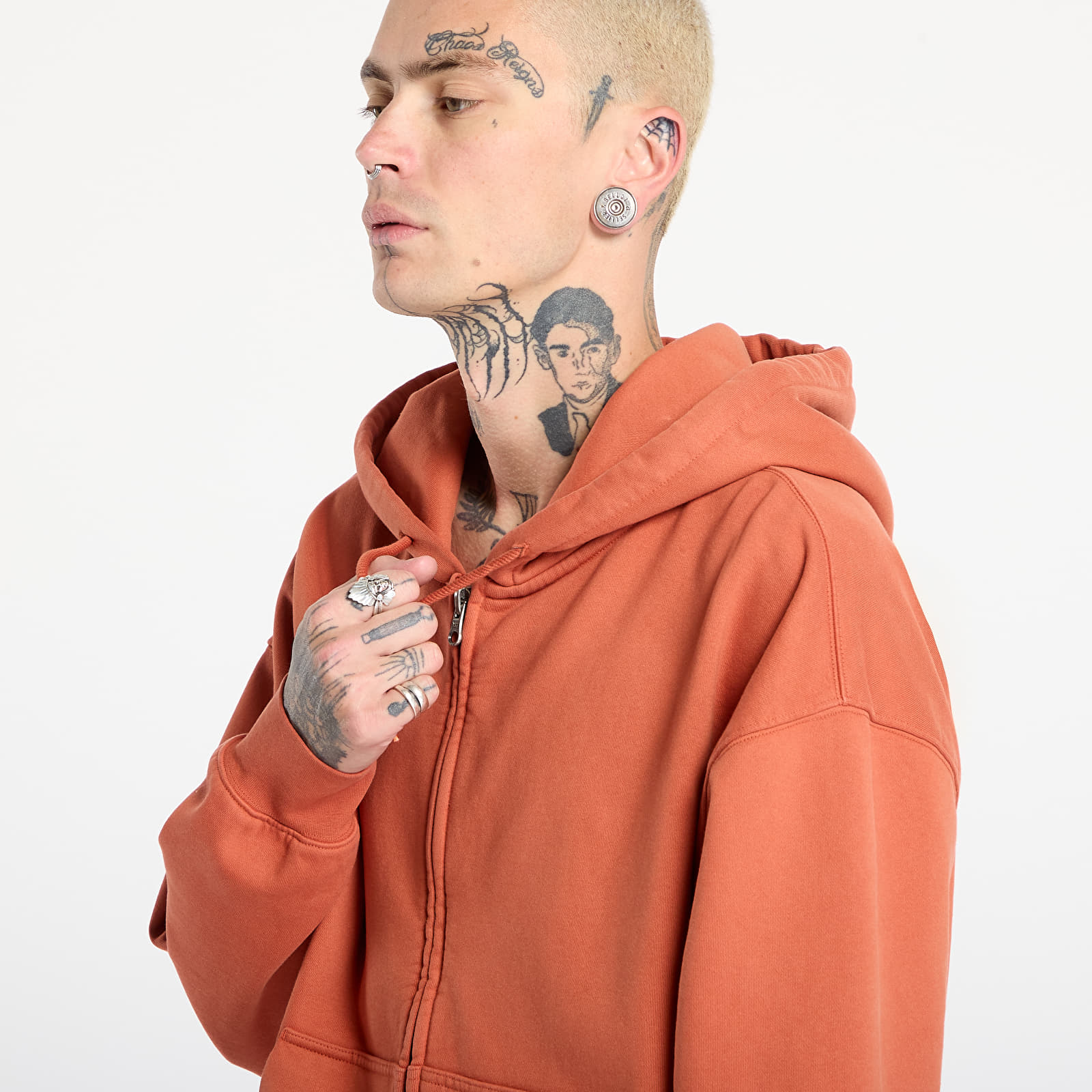 Pánské mikiny Vans LX Zip Hoodie Burnt Orange
