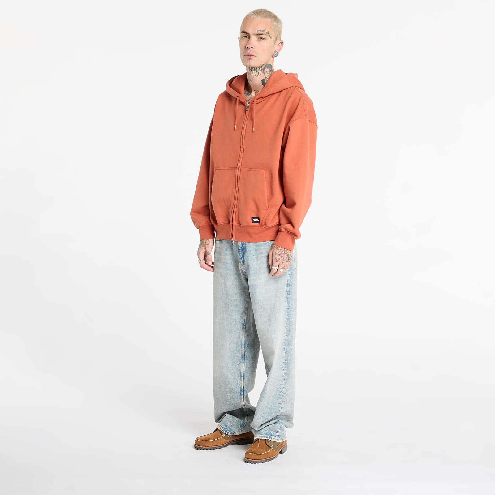 Pánské mikiny Vans LX Zip Hoodie Burnt Orange