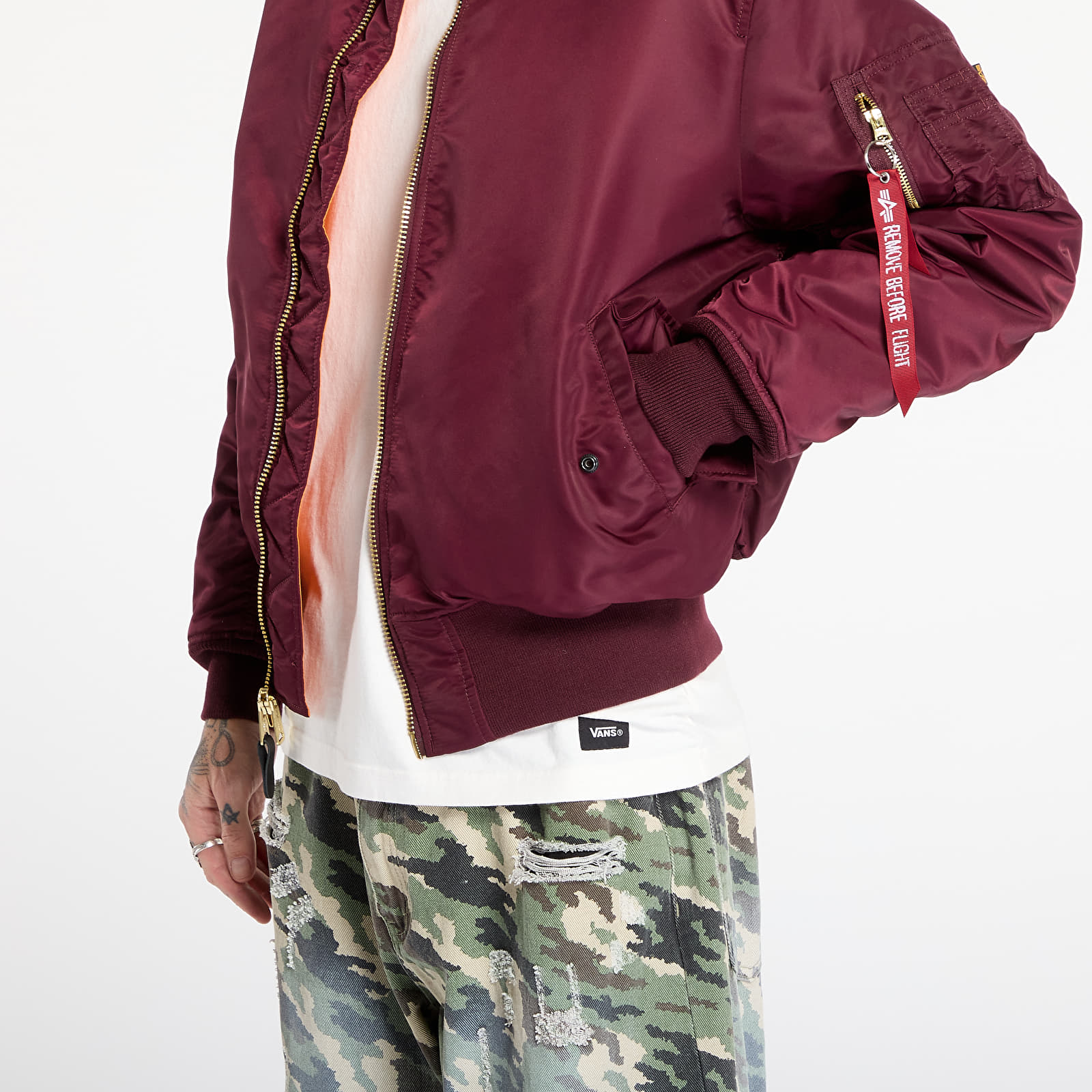 Jakker for menn Alpha Industries MA-1 Heritage Dark Cherry