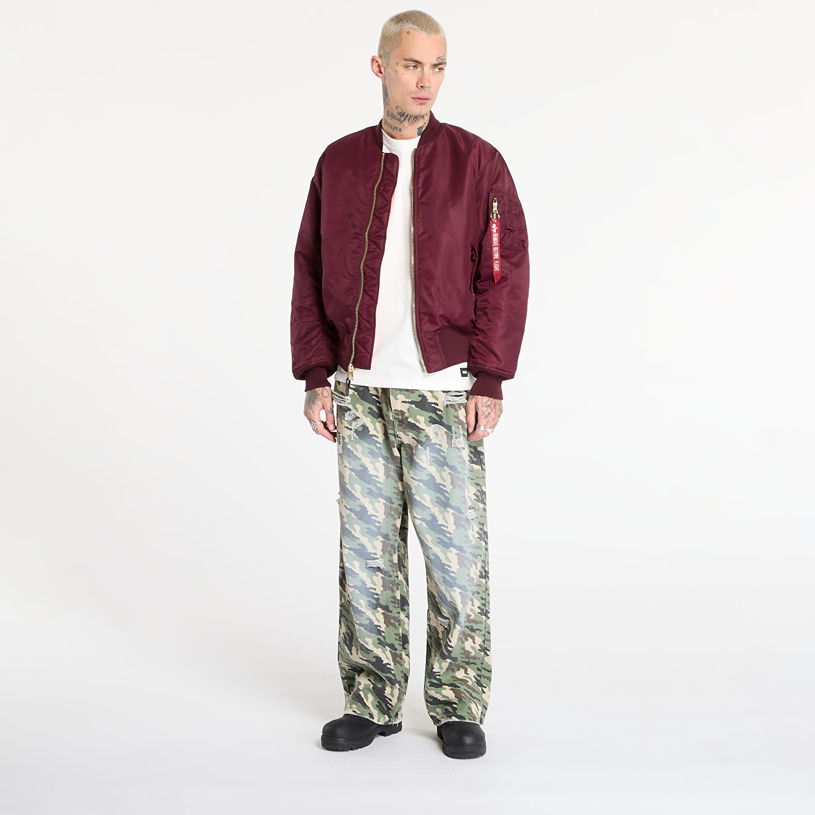 Jakker for menn Alpha Industries MA-1 Heritage Dark Cherry